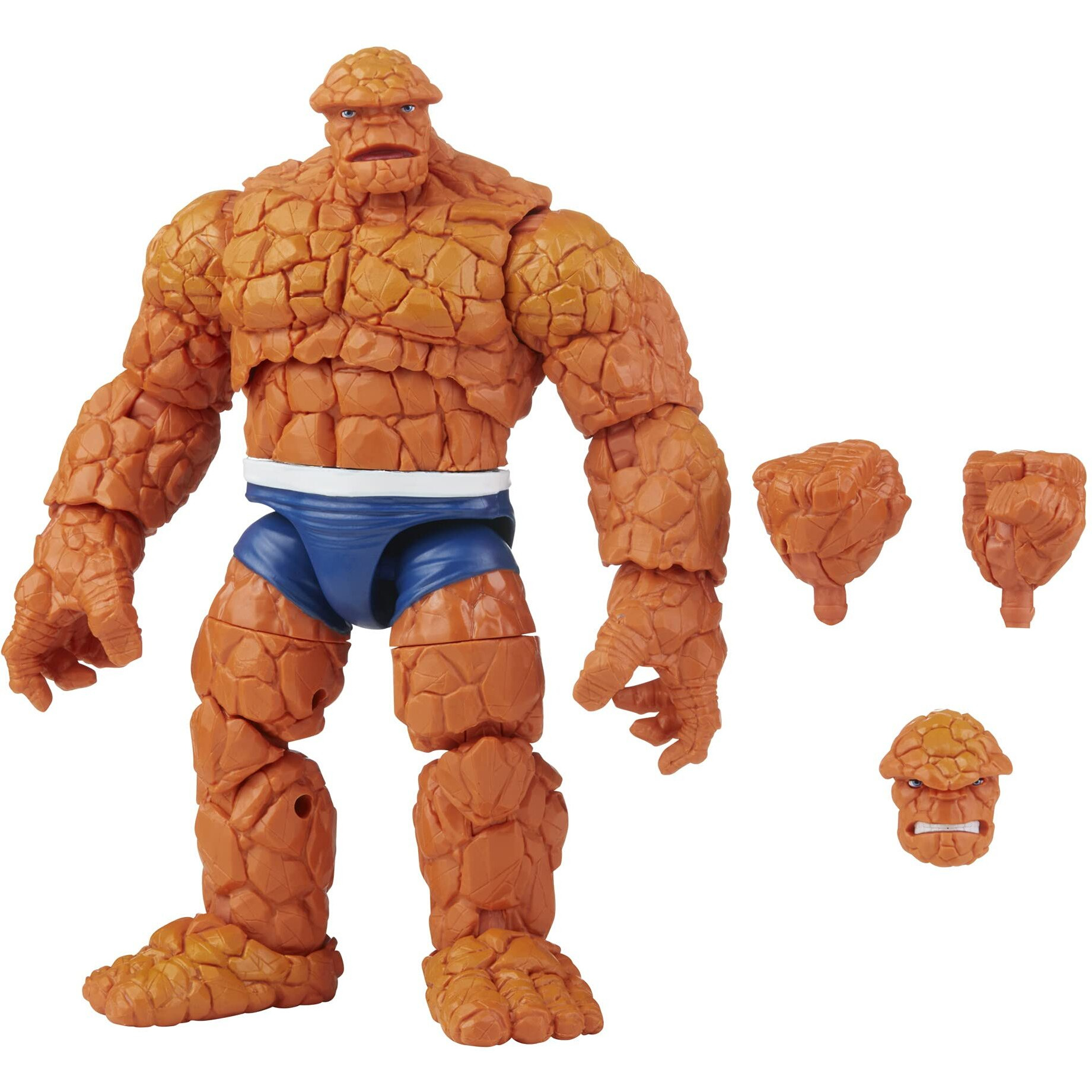 Marvel Hasbro Legends Series Retro Fantastic Four Thing 6-Inch Action Figure Toy, Includes 3 Accessory