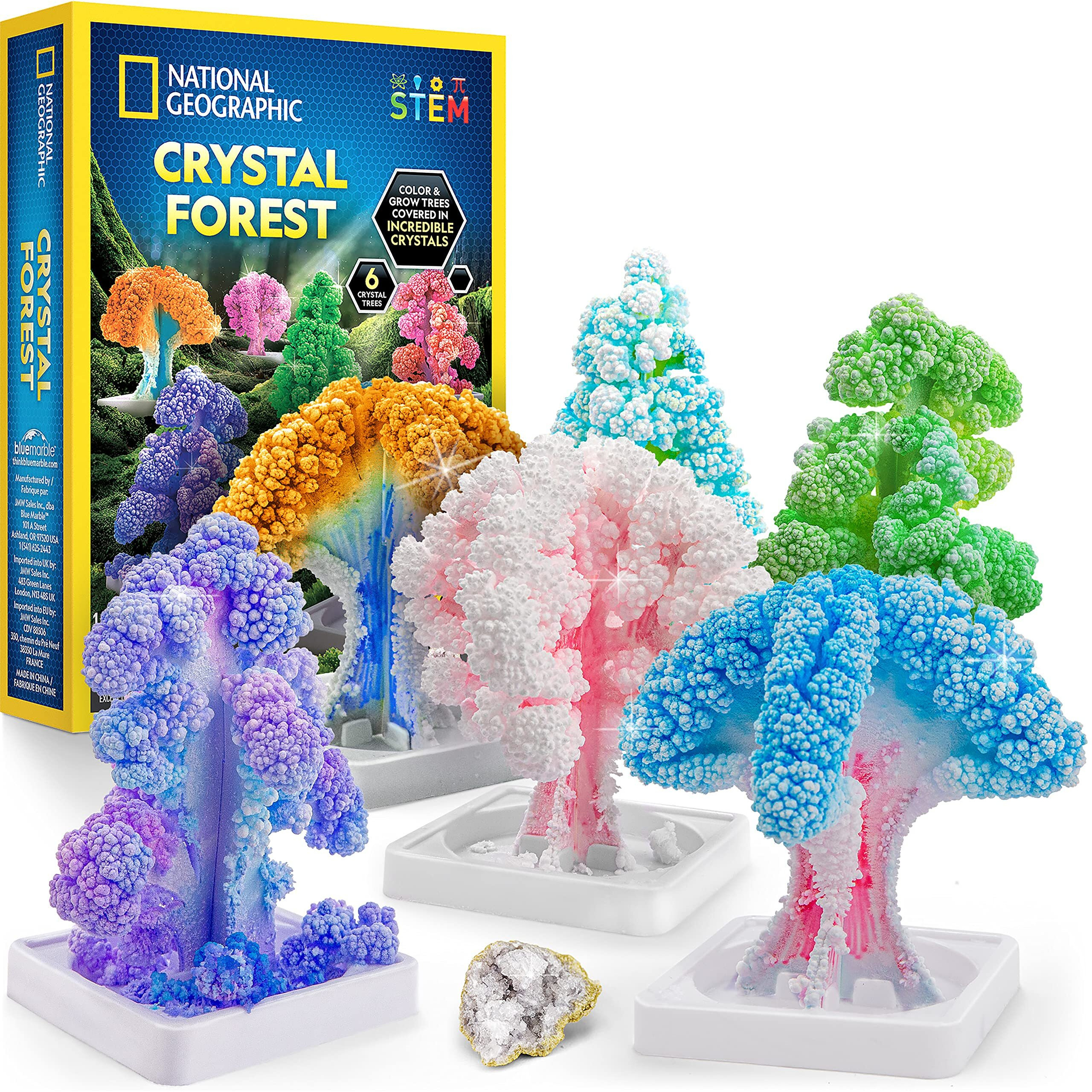 National Geographic Craft Kits For Kids - Crystal Growing Kit, Grow 6 Crystal Trees In Just 6 Hours, Educational Craft Kit With Art Supplies, Geode Specimen, Stem Arts & Crafts Kit
