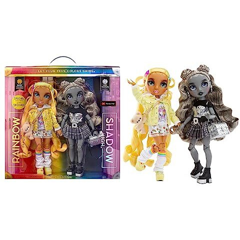 Rainbow High Shadow High Special Edition Madison Twins- 2-Pack Fashion Doll. Yellow & Grey Mix And Match Designer Outfits With Accessories, Great Gift For Kids 4-12 Years Old & Collectors