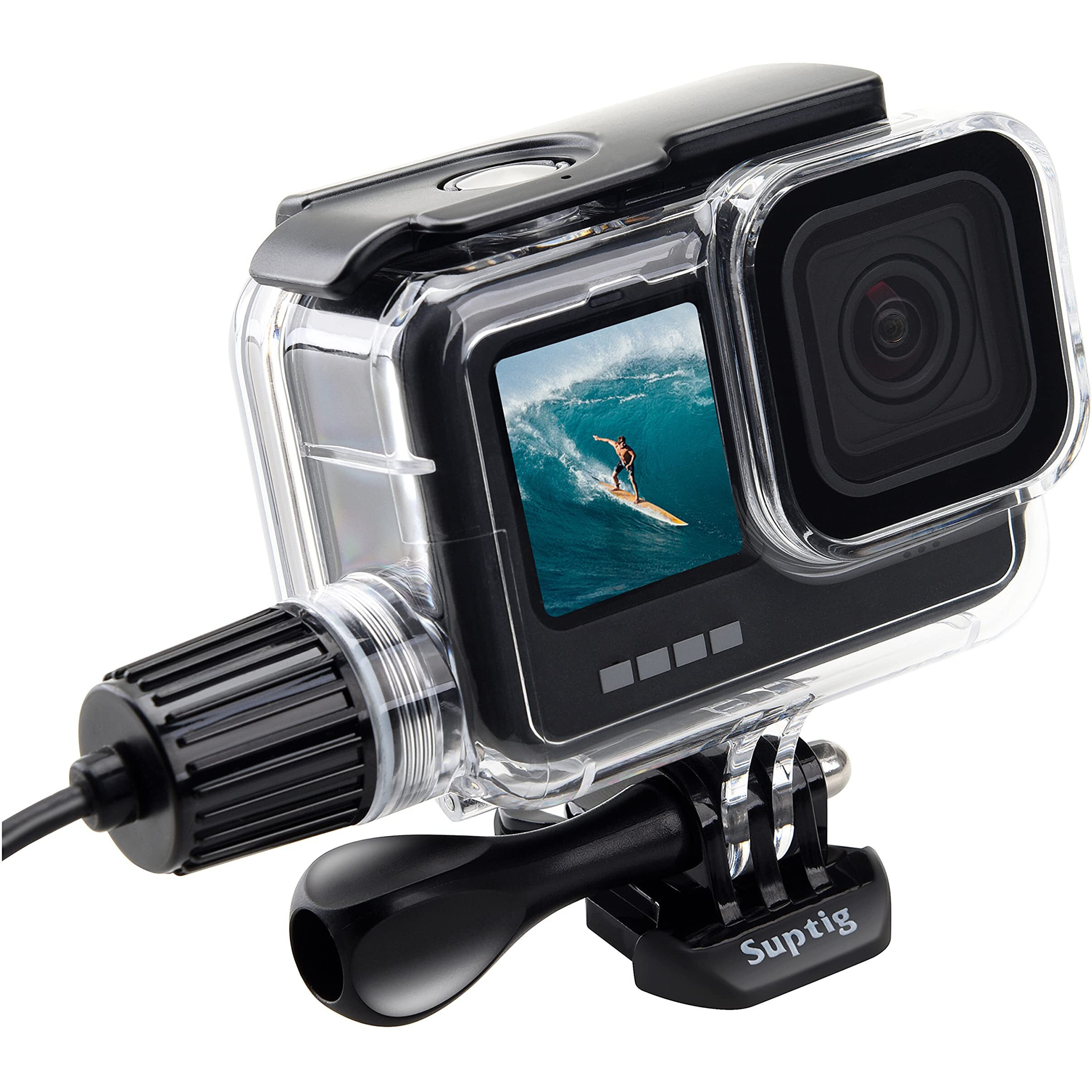 Suptig Waterproof Housing Case Waterproof Case Dive Case Charging Case Compatible For Gopro Hero 12 Hero 11 Hero 10 Hero 9 Black Waterproof 164Ft