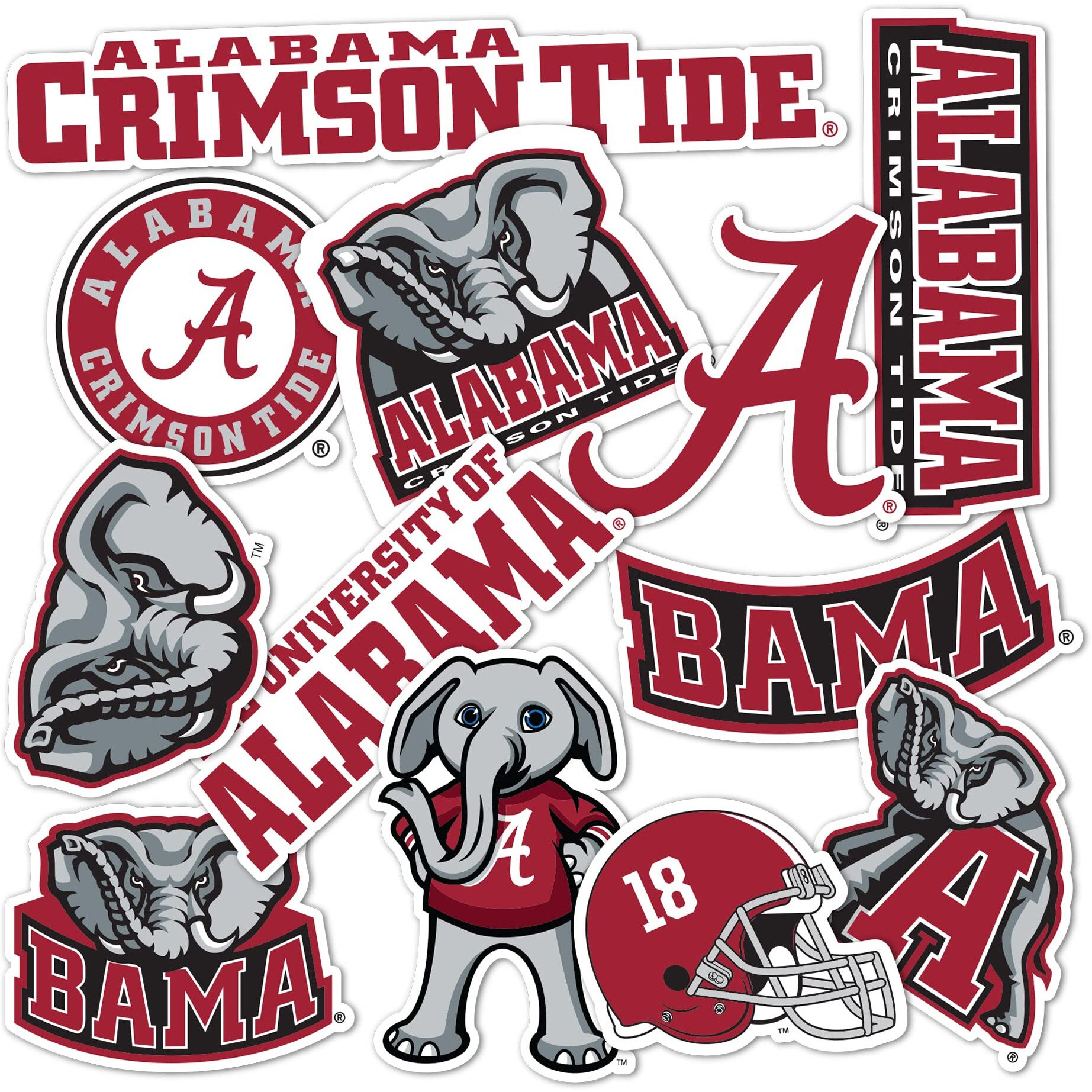 Desert Cactus University Of Alabama Sticker Crimson Tide Bama Ua Stickers Vinyl Decals Laptop Water Bottle Car Scrapbook T2 (Type 2)
