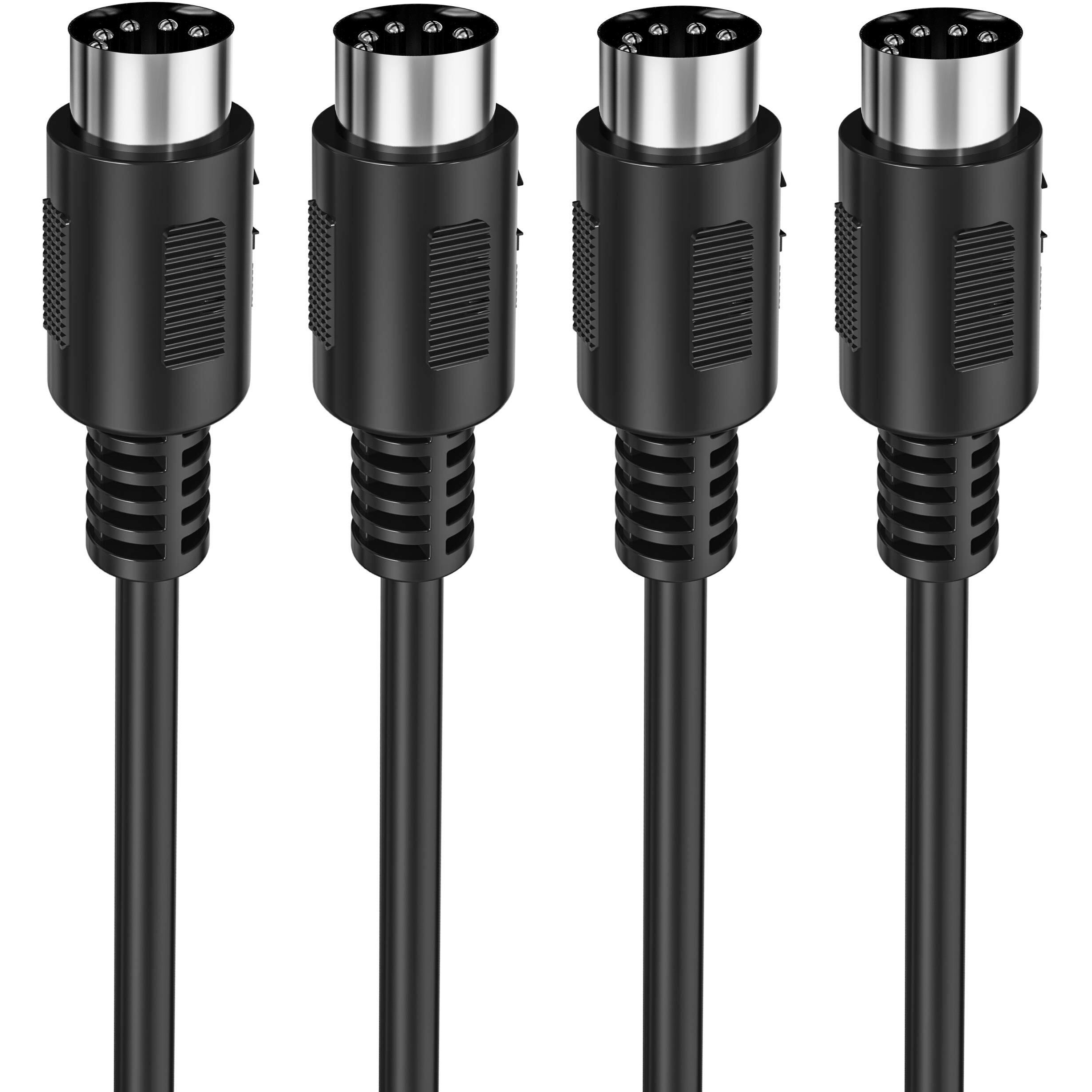 Midi Cable, Mellbree 2-Pack 3-Feet Male To Male 5-Pin Midi Cable Compatible With Midi Keyboard, Keyboard Synth, Rack Synth, Sampler, External Sound Card, Sound Source And Other Music Gear