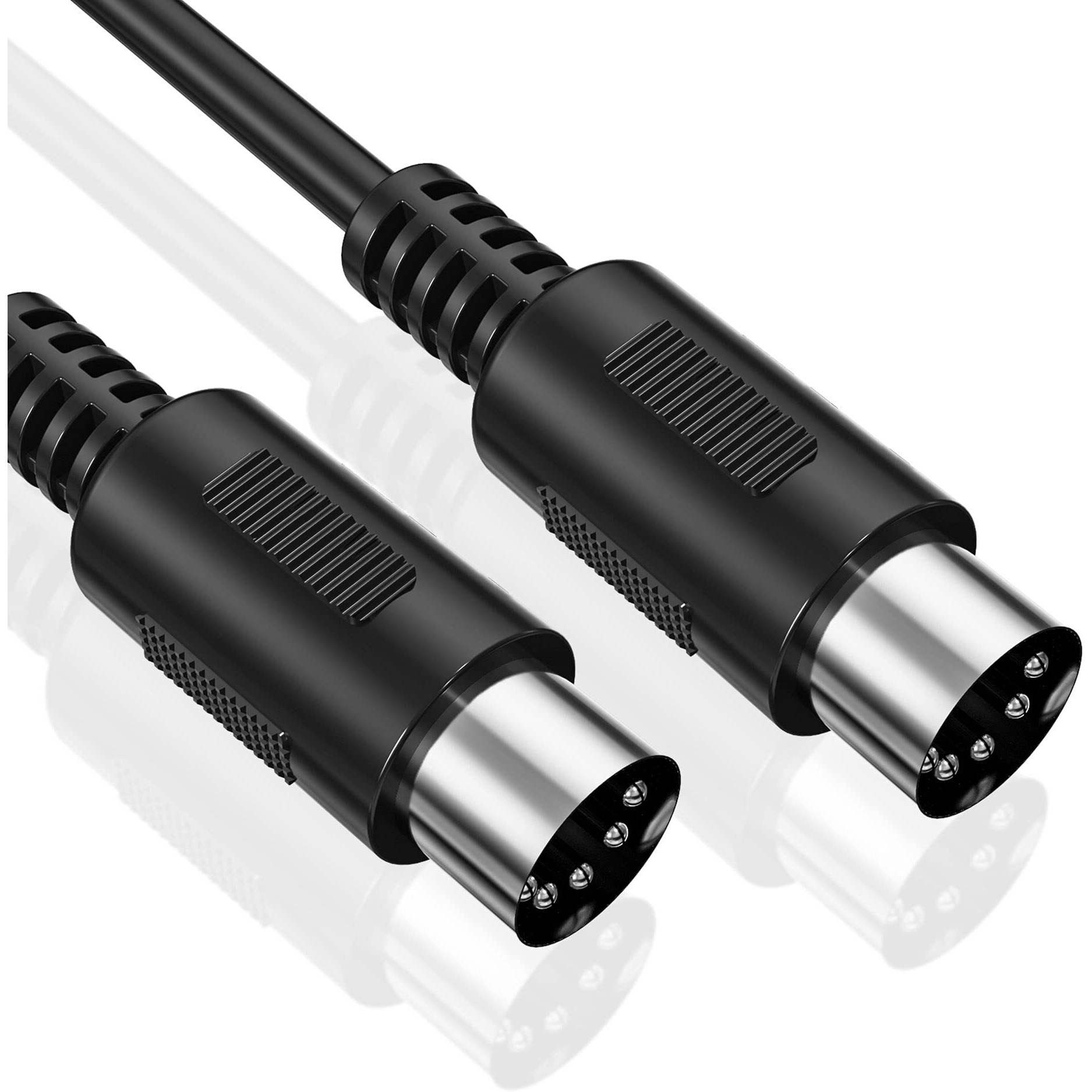 Midi Cable, Mellbree 2-Pack 3-Feet Male To Male 5-Pin Midi Cable Compatible With Midi Keyboard, Keyboard Synth, Rack Synth, Sampler, External Sound Card, Sound Source And Other Music Gear