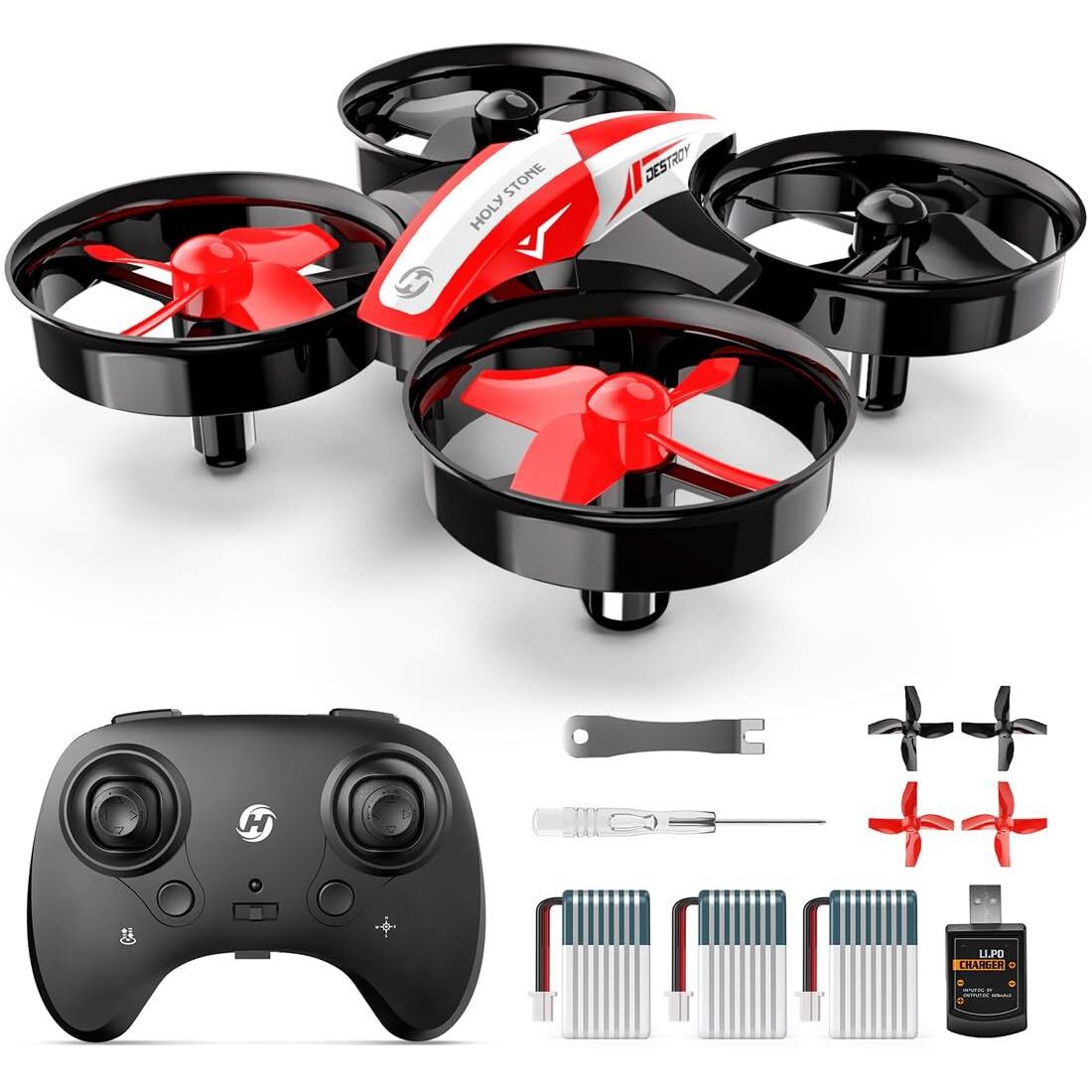 Holy Stone Hs210 Mini Drone Rc Nano Quadcopter Best Drone For Kids And Beginners Rc Helicopter Plane With Auto Hovering, 3D Flip, Headless Mode And Extra Batteries Toys For Boys And Girls