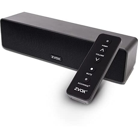 Zvox Accuvoice Av100 Compact Tv Soundbar Speaker With 6 Levels Of Voice Boost, Black