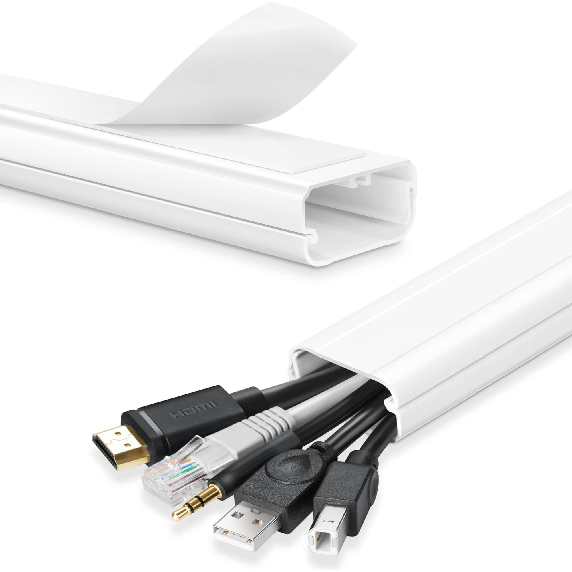 Tv Cord Hider - 39 Inch Cord Covers For Wall Mounted Tv Cable Hider Wall Kit | Wire Hiders For Tv On Wall, Wire Covers For Cords, Cord Concealer Hide Tv Cords, 1.5" W*0.75" H*13Inl*3, White