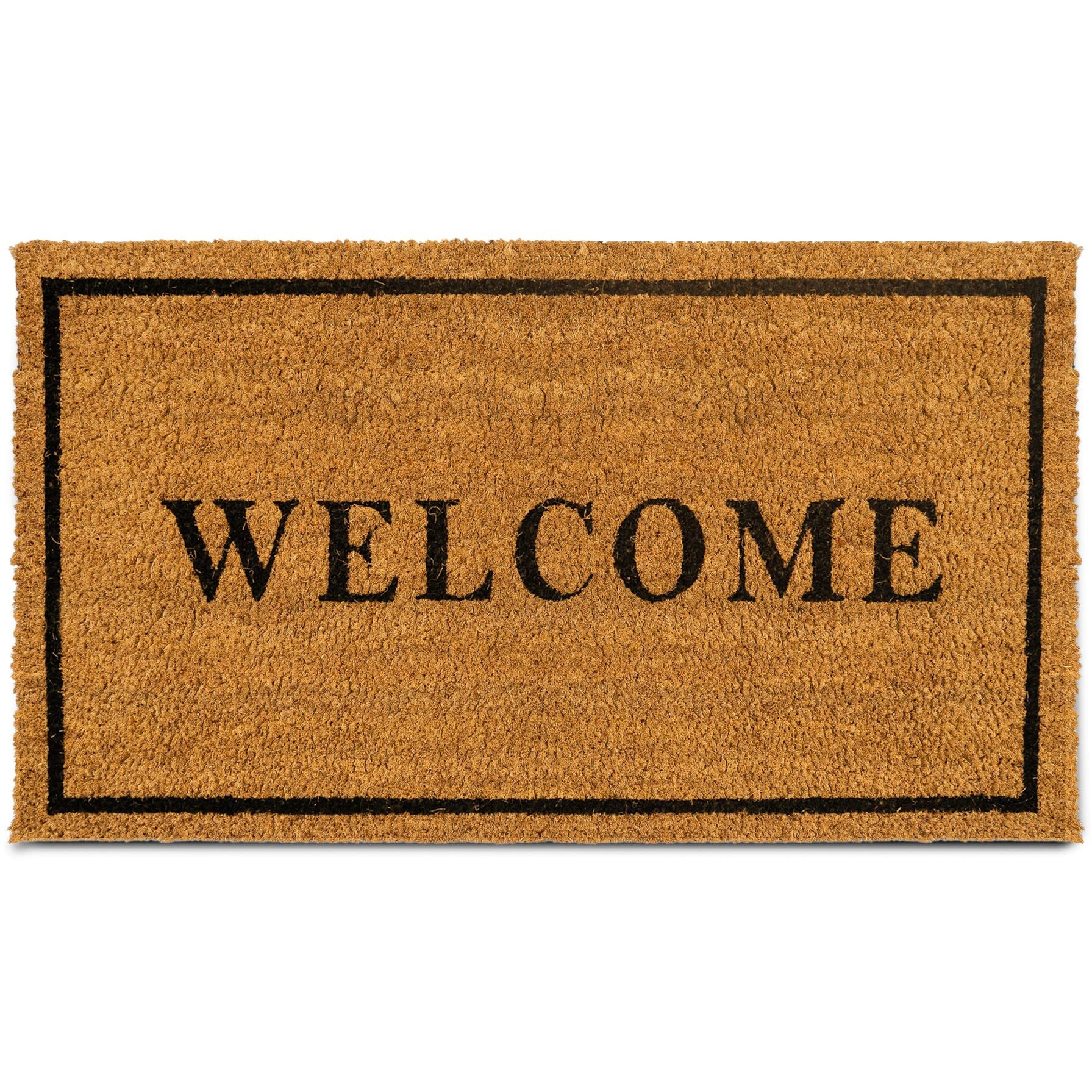 Plus Haven Coco Coir Door Mat With Heavy Duty Backing, Welcome Doormat, 17.5" X 30" Size, Easy To Clean Entry Mat, Beautiful Color And Sizing For Outdoor And Indoor Uses, Home Dcor