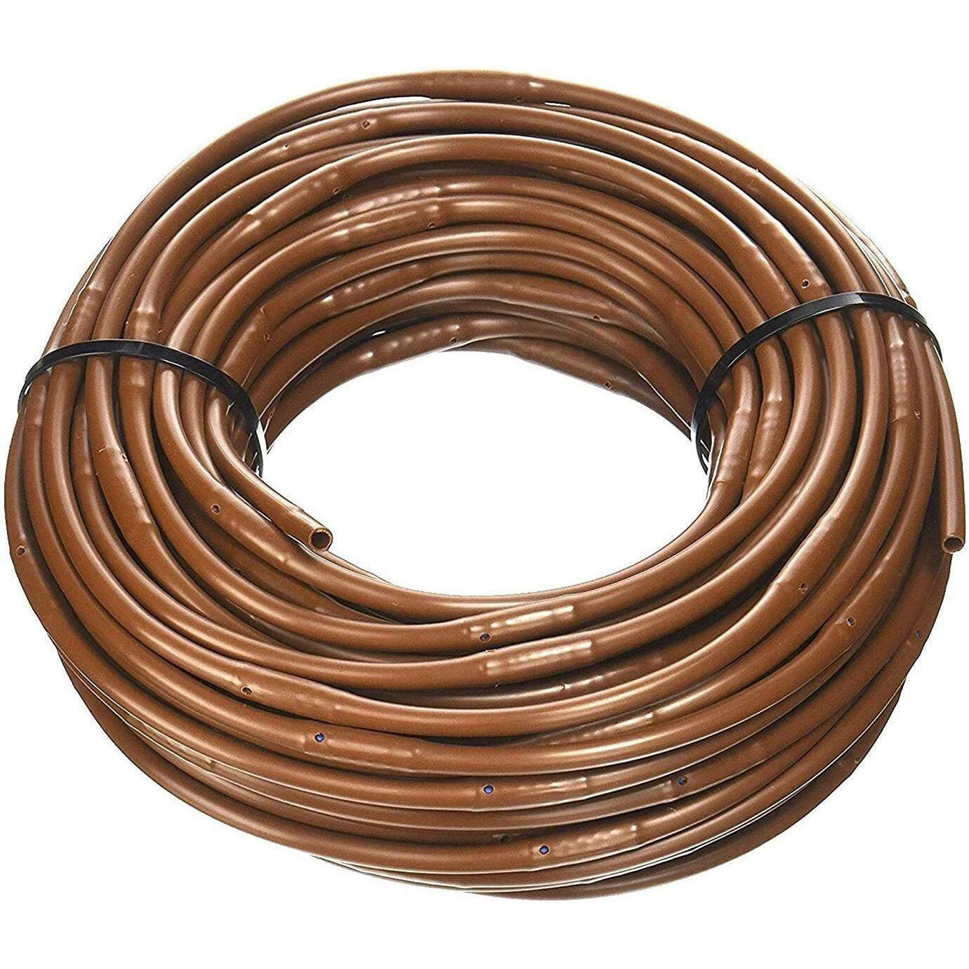 (100' Ft Roll) - Usa Made - 1/4-Inch X Irrigation/Hydroponics Dripline With 6-Inch Emitter Spacing (Brown) (100' Foot Roll)
