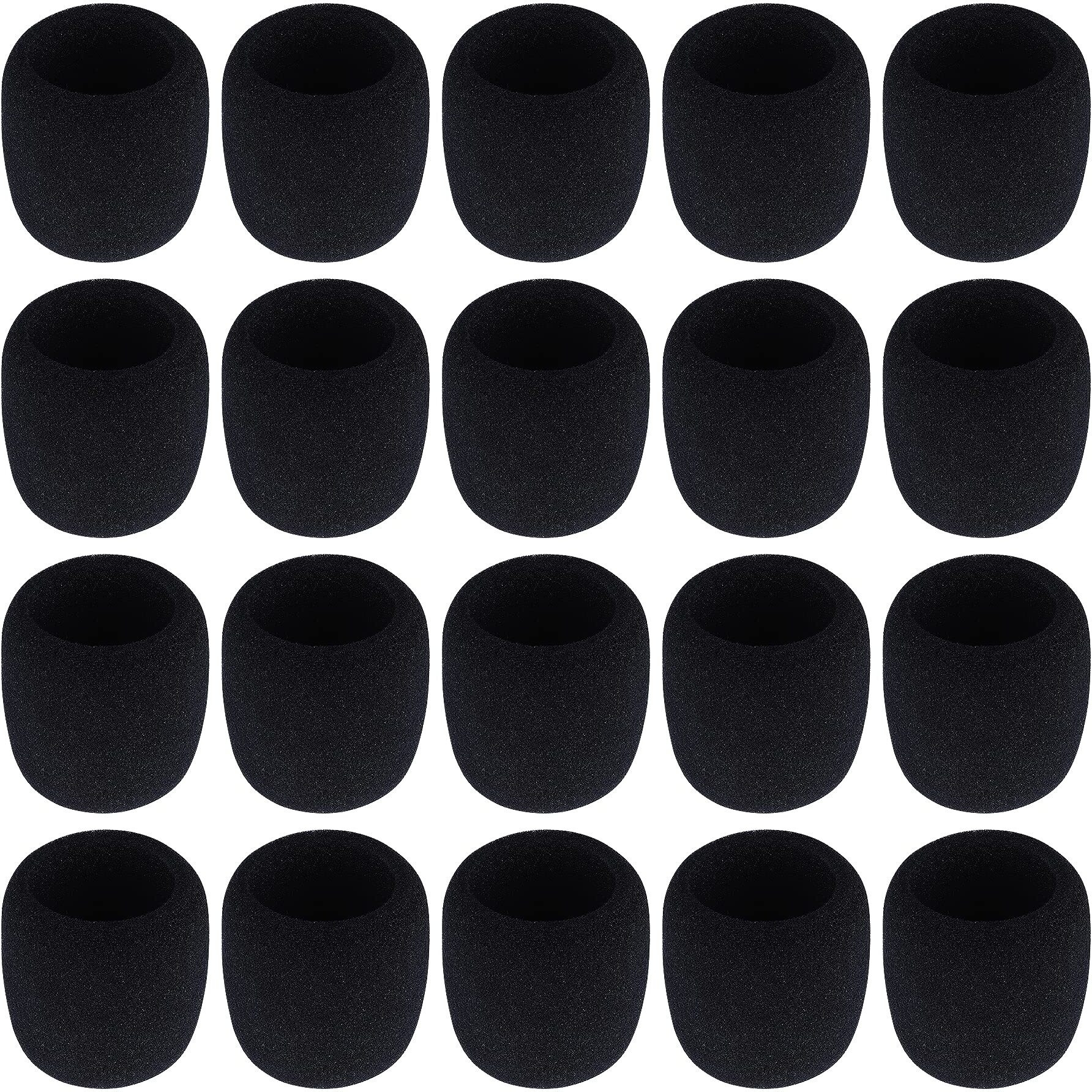 Microphone Foam Covers,Augshy 20 Pack Thick Handheld Stage Microphone Cover Foam Karaoke Dj Microphone Covers Disposable(Black)