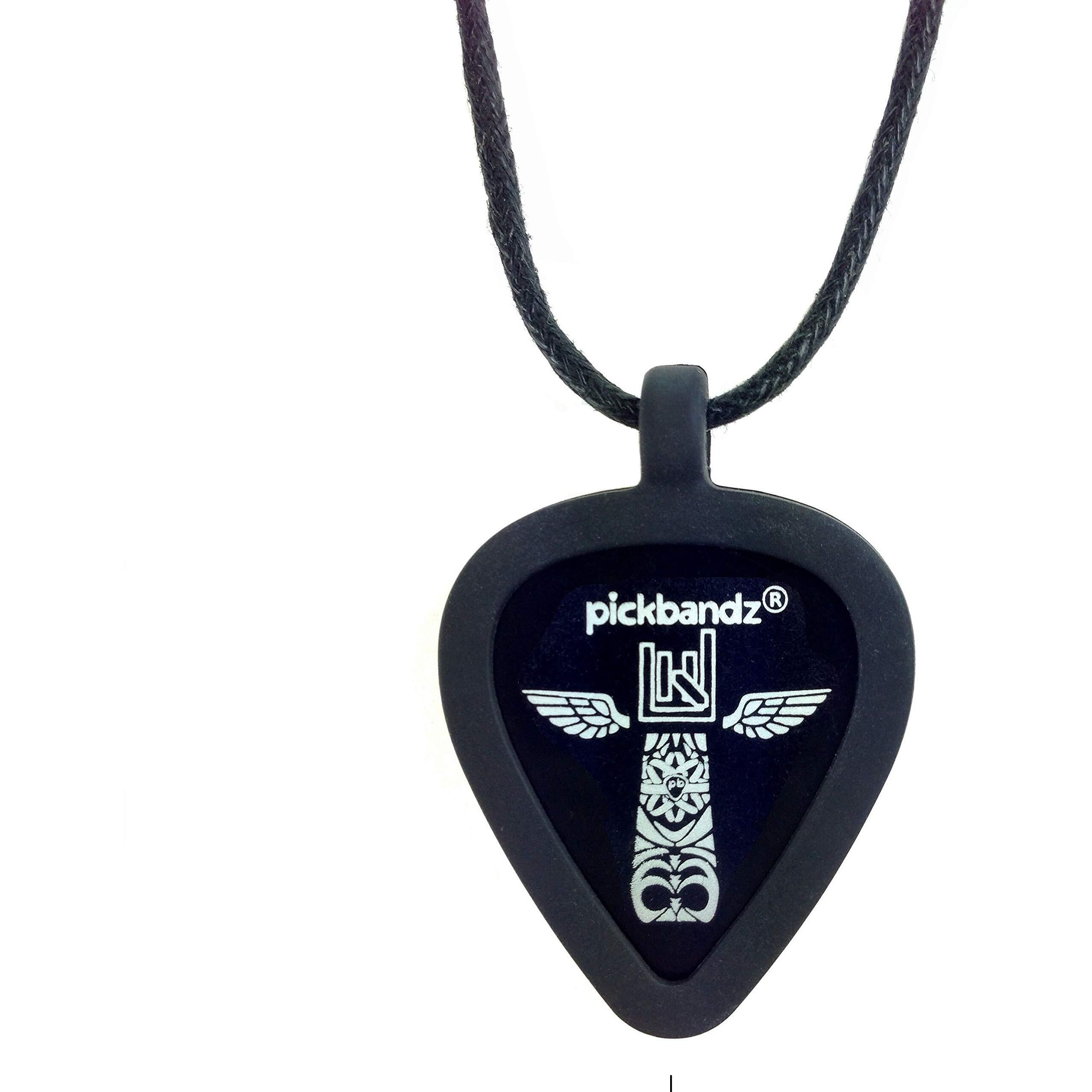 Pickbandz Necklace Silicone Guitar Pick Holder In Epic Black - Double Sided - Fits All - Fully Guaranteed - Rock What You Love With Pickbandz