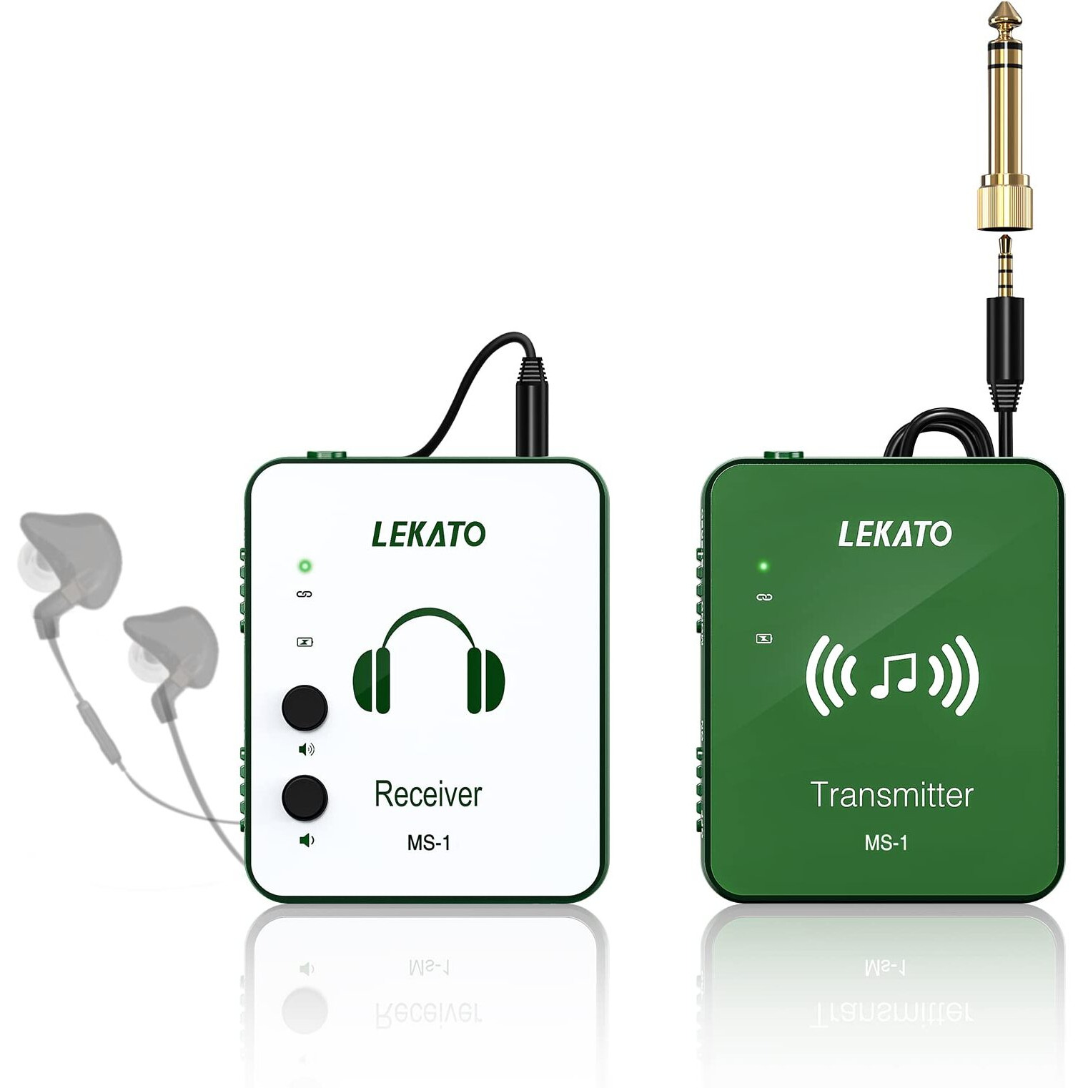 Lekato Wireless In-Ear Monitor System, 2.4Ghz Wireless Iem System With Transmitter Beltpack Receiver Automatic Pairing, For Studio, Band Rehearsal, Live Performance(Ms-1G)