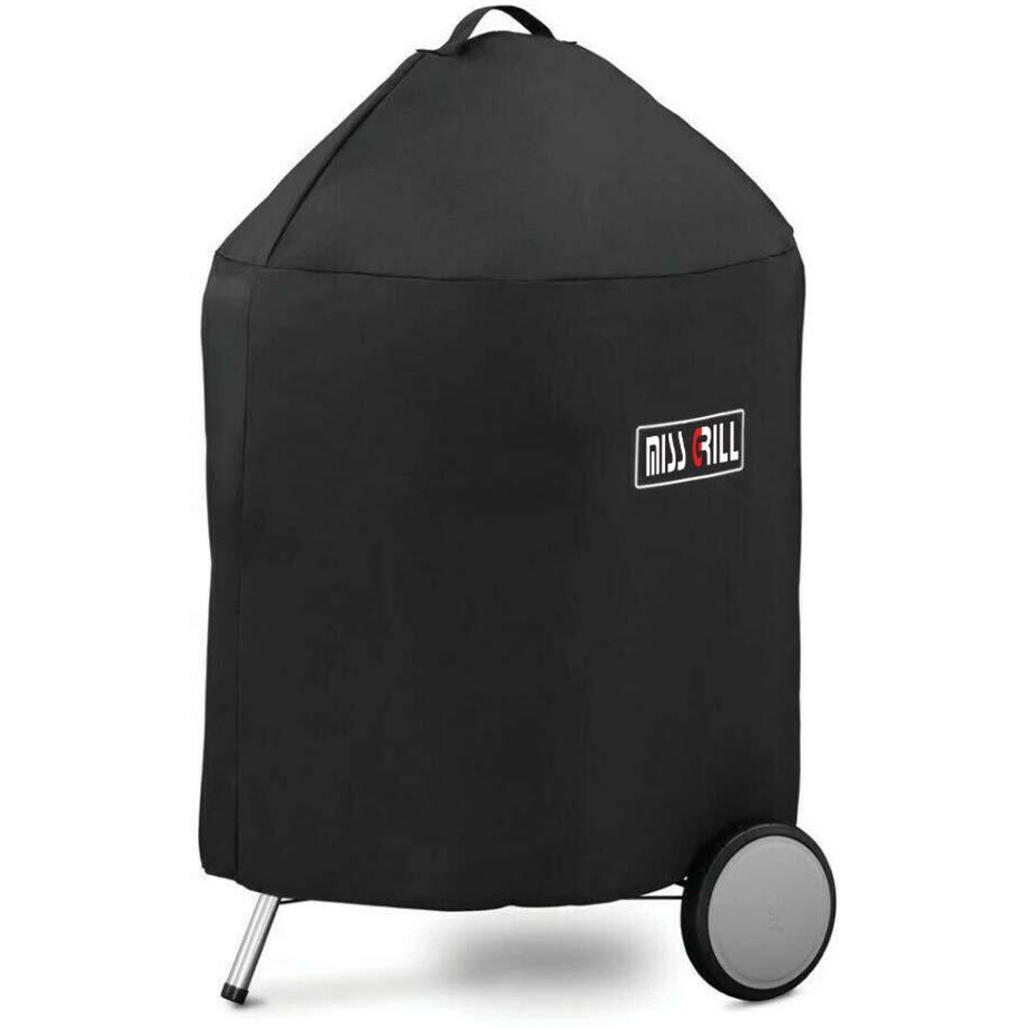 Miss Grill 7150 Bbq Cover For Weber 22 Inch Premium Kettle Charcoal Grills Heavy Duty Waterproof & Weather Resistant Barbeque Covers