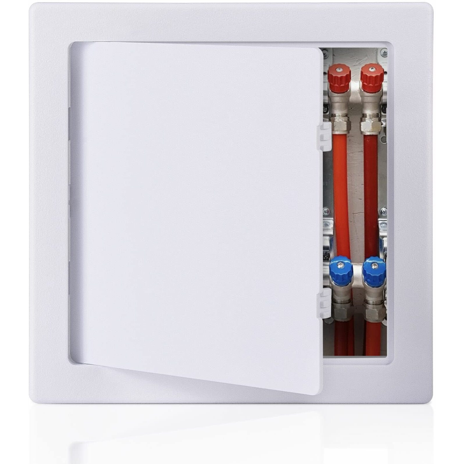 Suteck Plumbing Access Panel For Drywall Ceiling 14 X 14 Inch Reinforced Plastic Wall Access Doors Removable Hinged White