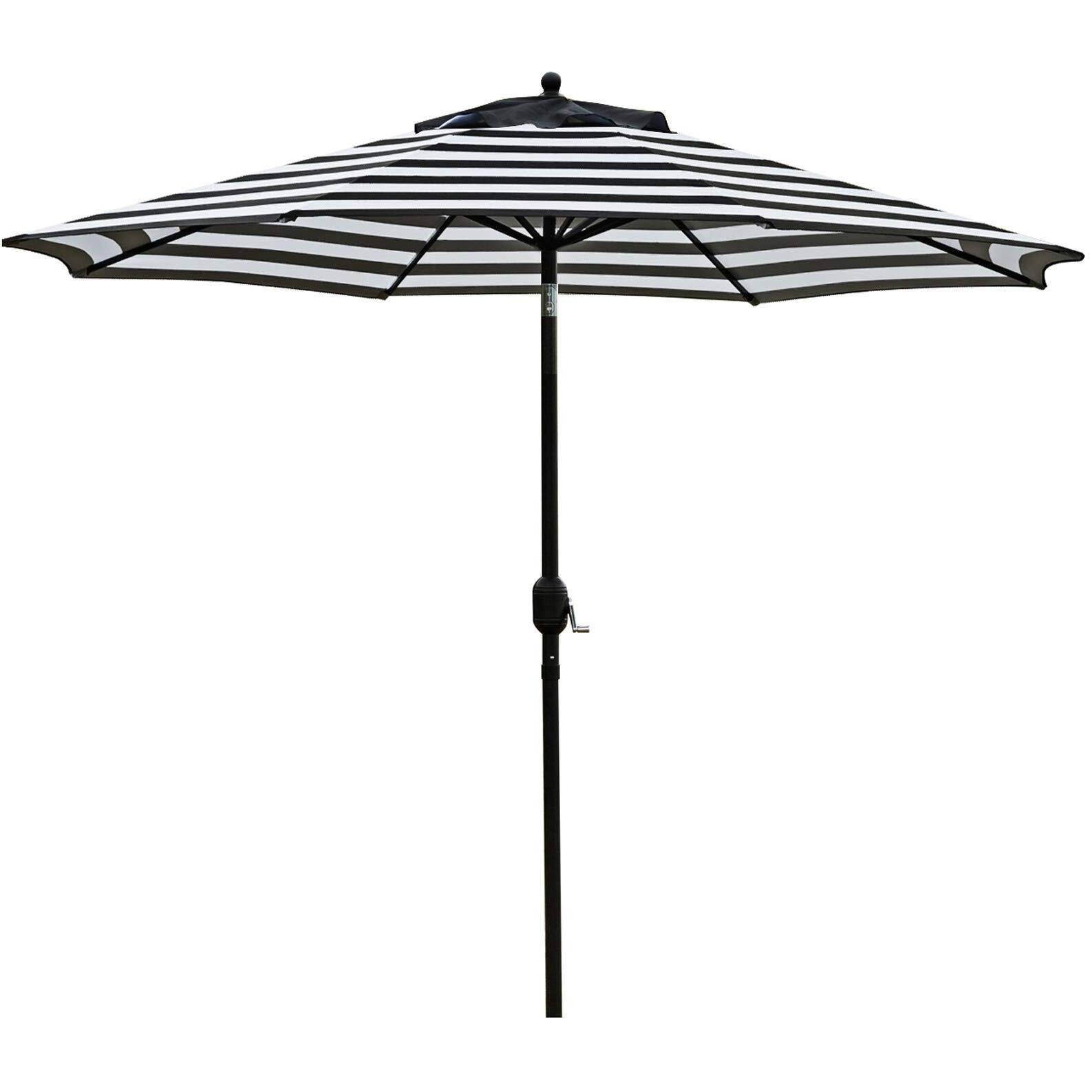 Sunnyglade 9' Patio Umbrella Outdoor Table Umbrella With 8 Sturdy Ribs (Black And White)