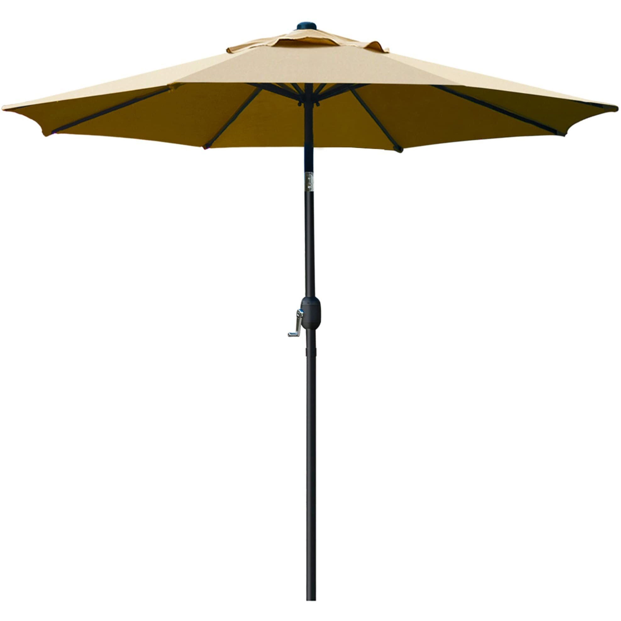 Sunnyglade 9' Patio Umbrella Outdoor Table Umbrella With 8 Sturdy Ribs (Tan)