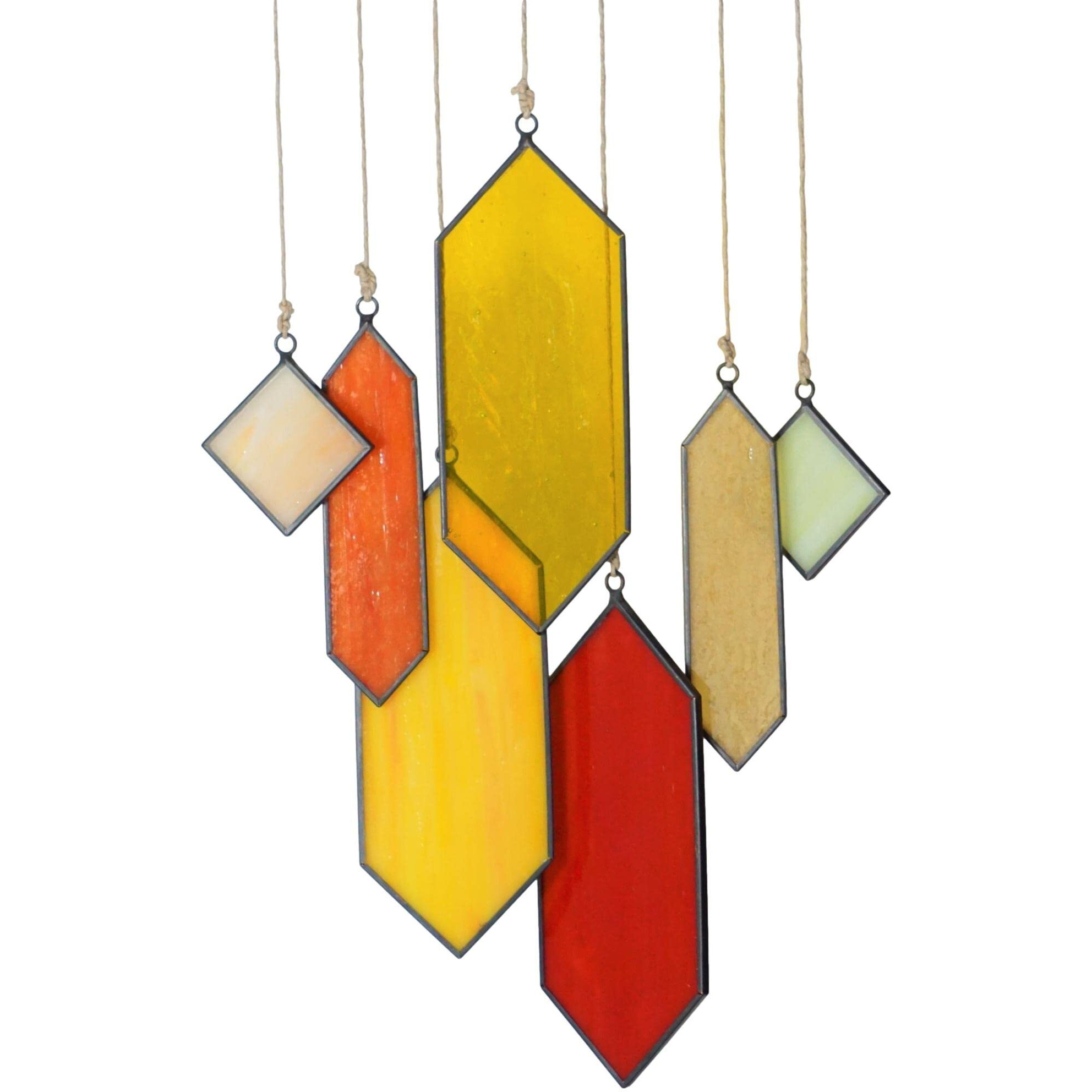 Sensory4U Stained Glass Suncatchers Window Hanging Wall Art Element Earth Tones Modern Design Home Decor Or Garden Suncatcher (Fall)