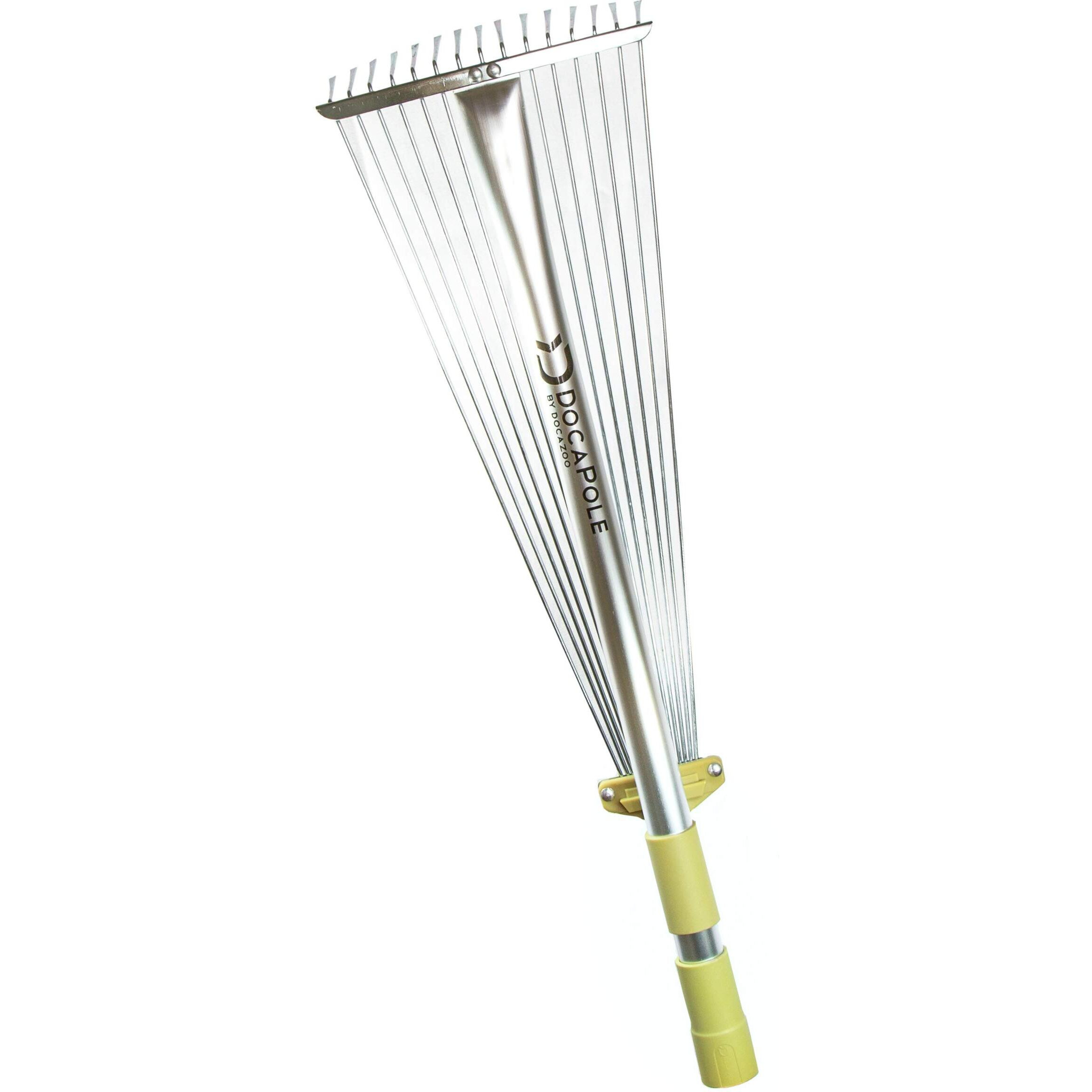 Docapole Roof Rake Extension Pole Attachment - Adjustable Roof Rake Attachment For Cleaning Leaves, Sticks And Debris - Standard Acme Threading - Dual-Use Yard Rake For Lawn (Pole Sold Separately)