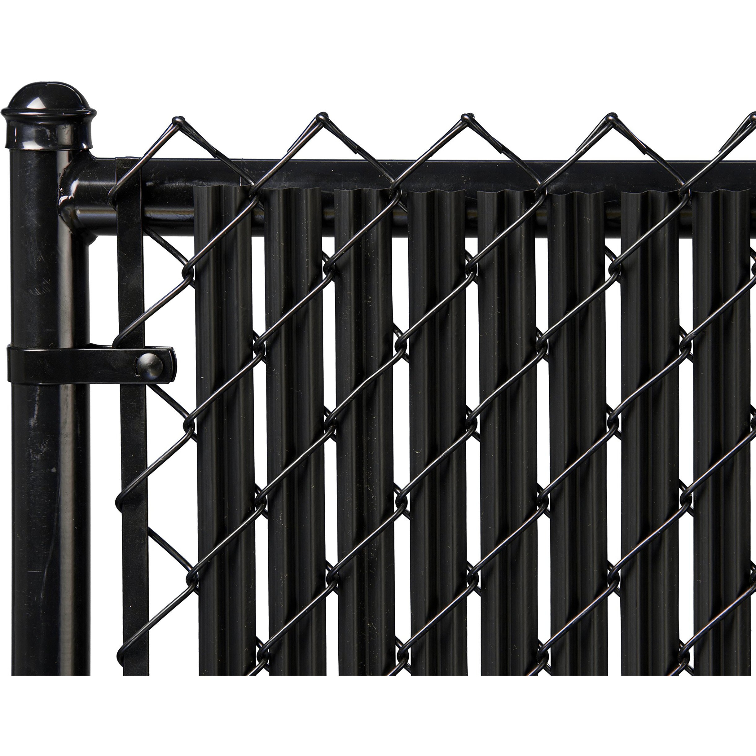 Ridged Slats Made In America Single Wall Bottom Locking Privacy Slat For Chain Link Fence - 9 Colors - 6 Sizes (5Ft, Black)
