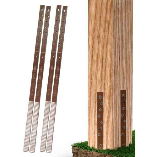 Post Buddy Pack Of 4 Easy Fence Post Repair (To Fix 2 Broken Wood Posts), Fast And Easy To Install, Highly Effective, Long-Lasting