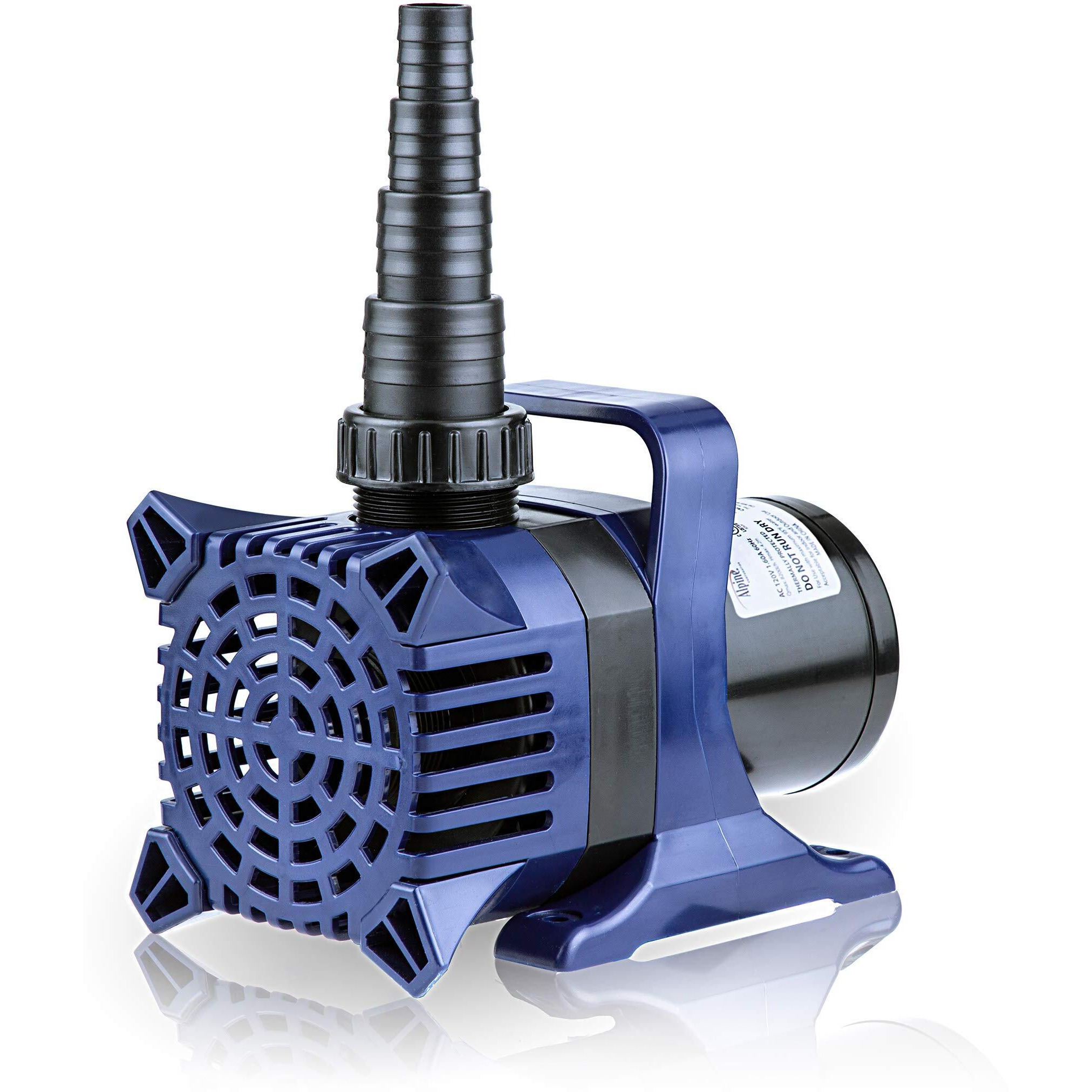 Alpine Corporation 2100 Gph Submersible Water Pump With 33 Ft Cord And Adapters For Ponds, Fountains, Waterfalls, And Water Circulation, 192 Watts 20 Ft Lift Quiet Operation Vertical/Horizontal