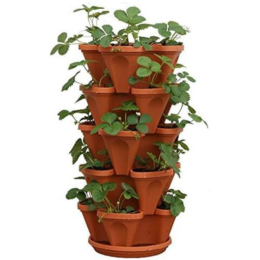 Mr. Stacky 5-Tier Strawberry Planter Pot, 5 Pots