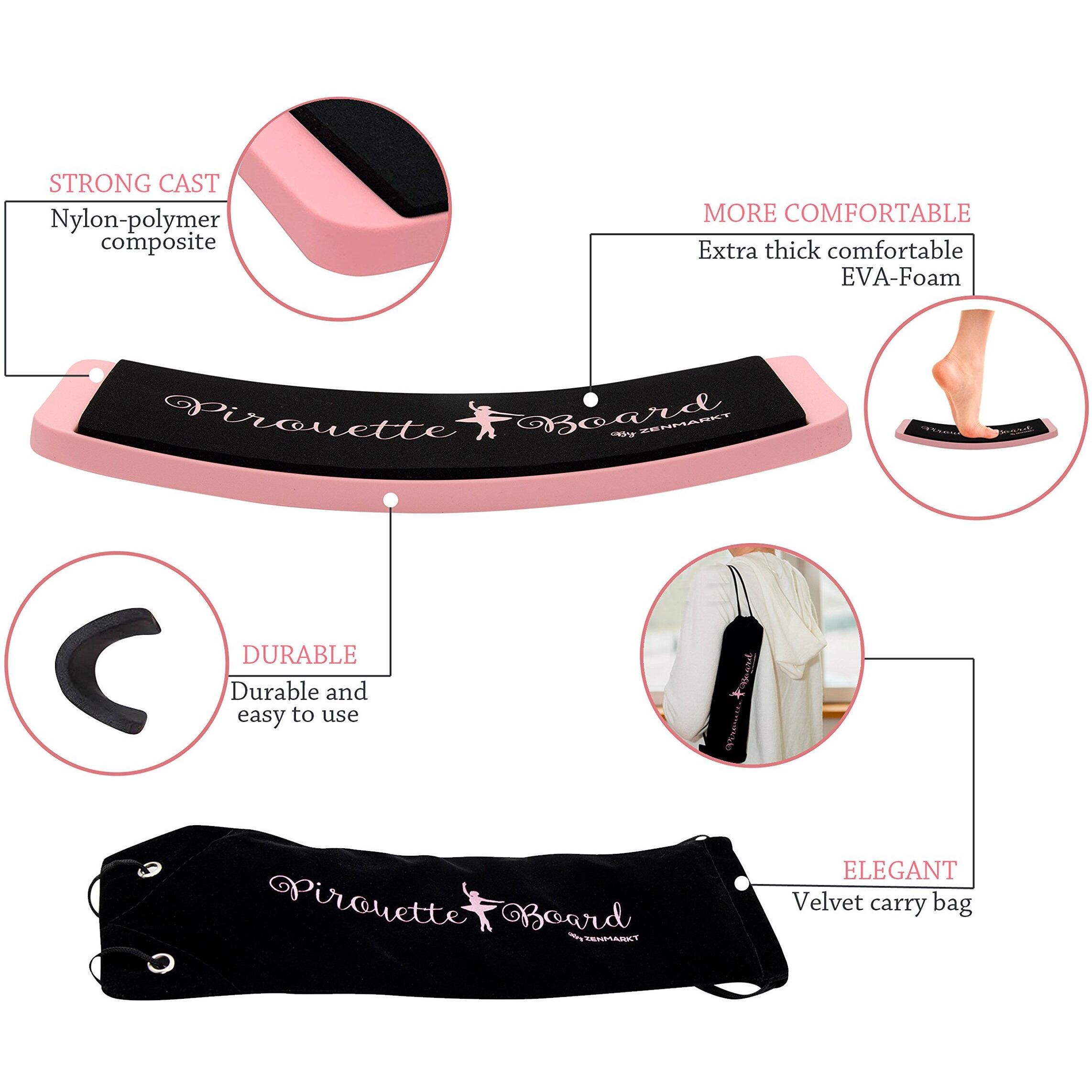 Zenmarkt Ballet Turning Board For Dancers - Figure Skating Ballet Dance Turning Pirouette Board By Improve Balance And Turns - Training Equipment For Dancers, Ice Skaters, Gymnasts And Cheerleaders