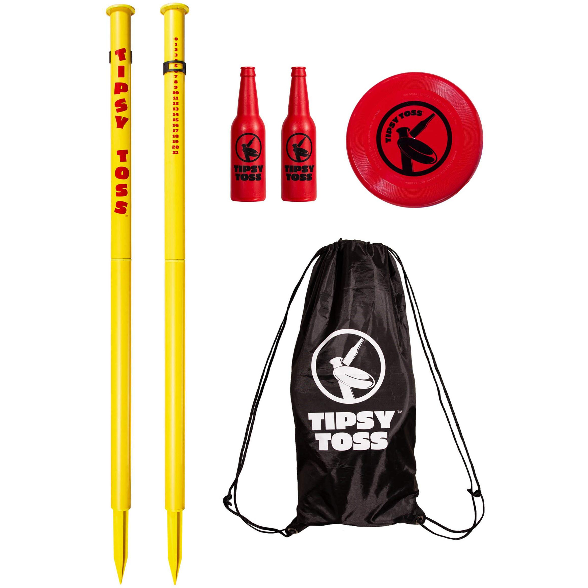 Gosports Tipsy Toss Game Set - Flying Disc Bottle Drop Yard Game - Choose Pro Or Standard