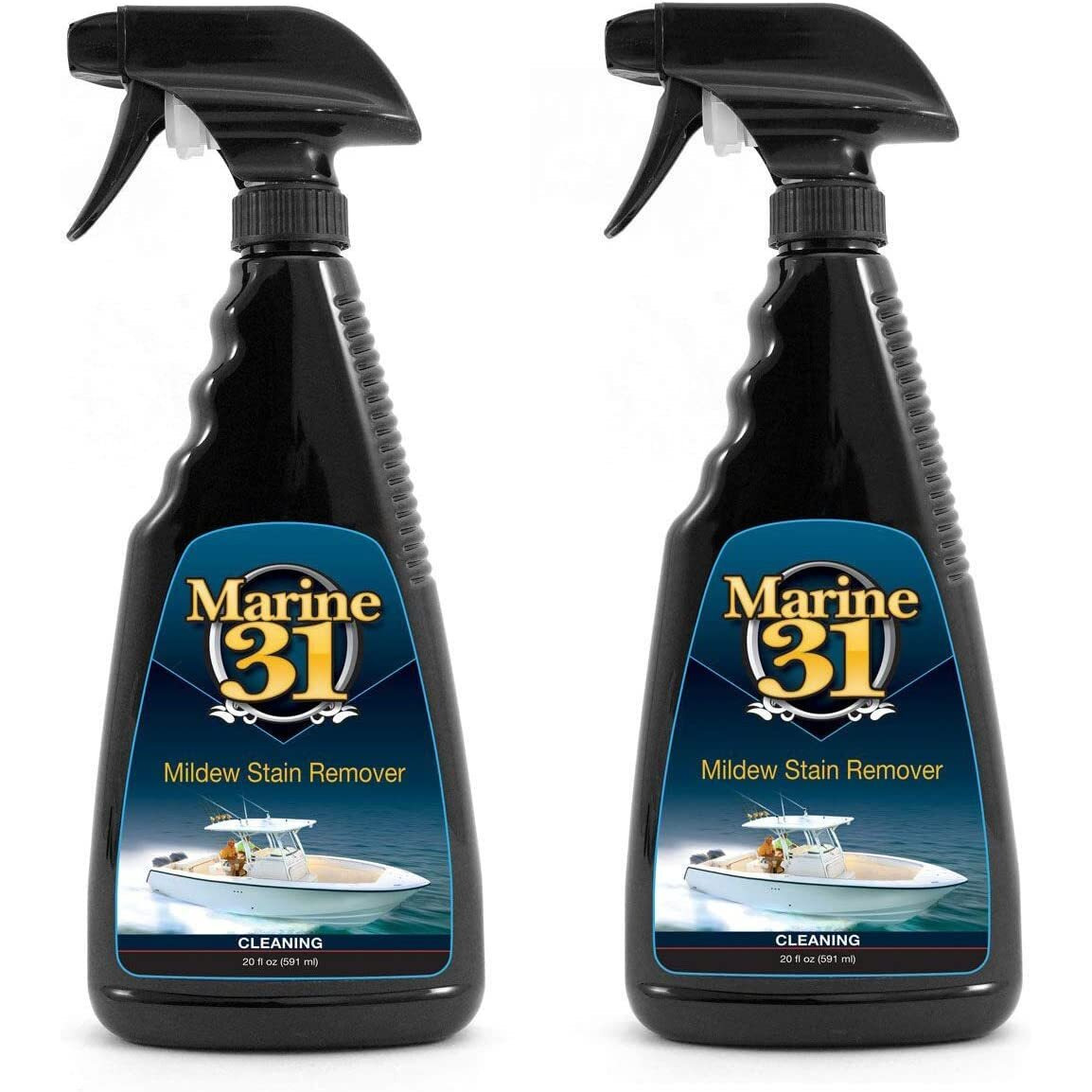Marine 31 Mildew Stain Remover & Cleaner | Removes Stains From Boats, Homes, Patios, Bathrooms & Showers | Effective Mold & Mildew Cleaner | M31-370X2 | 20Oz (2-Pack)