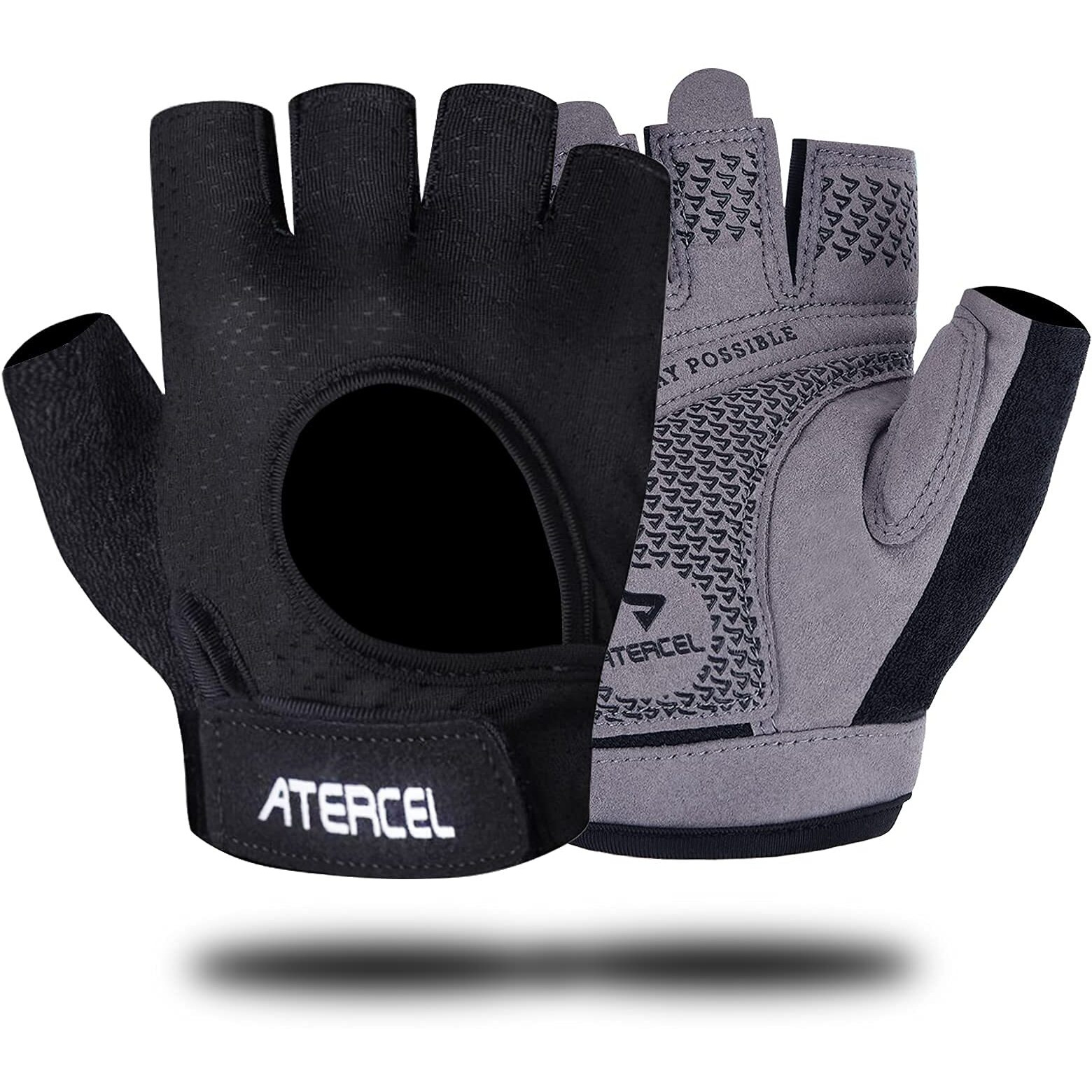 Atercel Weight Lifting Gloves Full Palm Protection, Workout Gloves For Gym, Cycling, Exercise, Breathable, Super Lightweight For Men And Women(Gray, S)