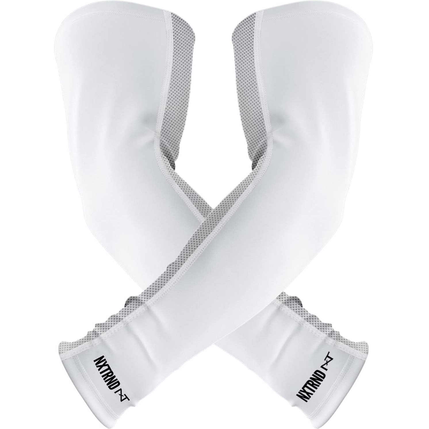 Nxtrnd Air-Tek Arm Sleeves, Breathable Football Arm Sleeves, Compression Arm Sleeves For Men, Sold As A Pair (Medium, White)
