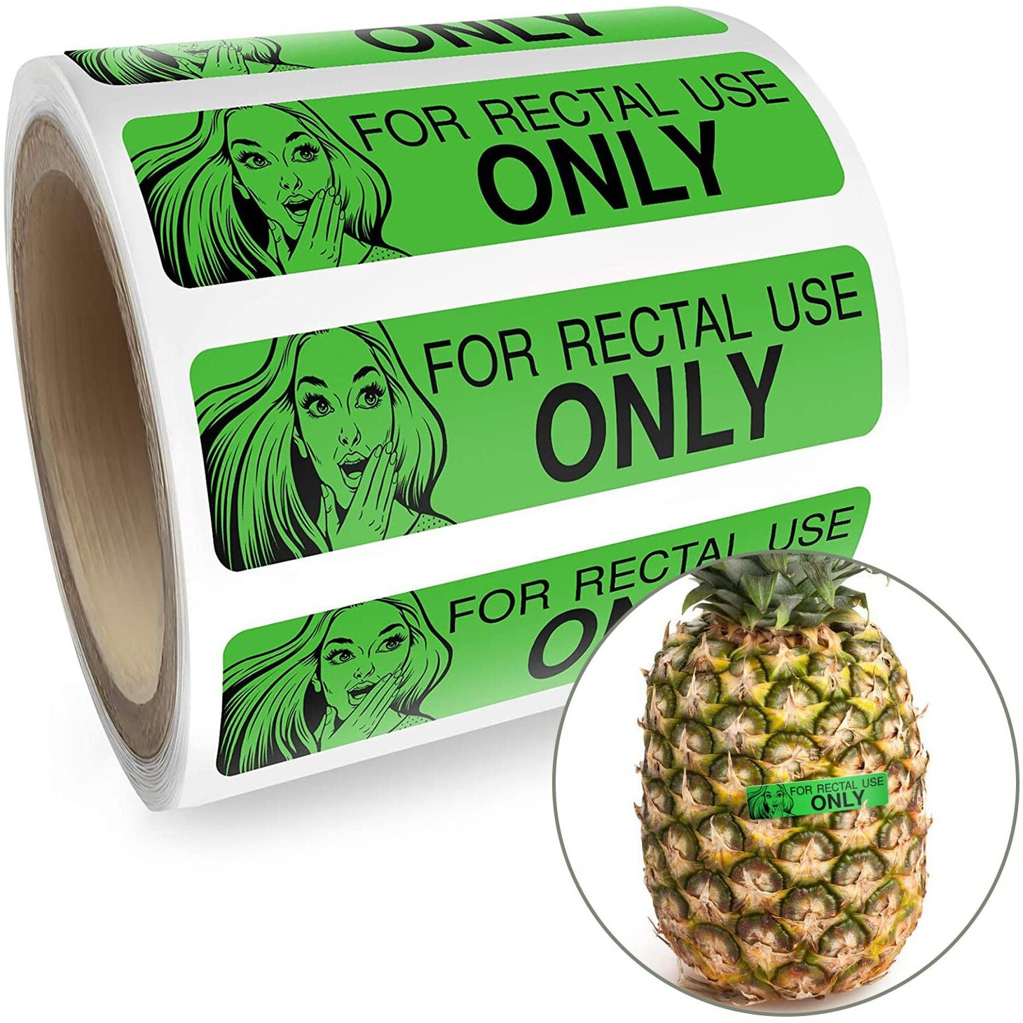 Rectal Use Only Stickers - Funny Gag Gifts For Adults - Pranks For Adults (200/Roll 1.5" X .375") Make Your Friends Laugh - Stupid Funny Prank Stuff And Practical Jokes (Green)