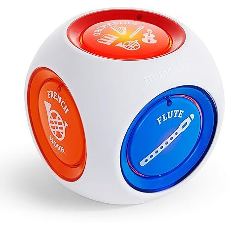 Munchkin Mozart Magic Cube Music Toy For Baby And Toddler - Includes 5 Instrument Sounds, 8 Mozart Songs And Lights