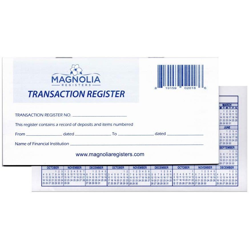 Magnolia Registers 12 Check Registers, 2023-2024-2025, For Personal Checkbook Ledger Transaction Registers Log For Personal Or Business Bank Checking Account, Saving Account, Deposit