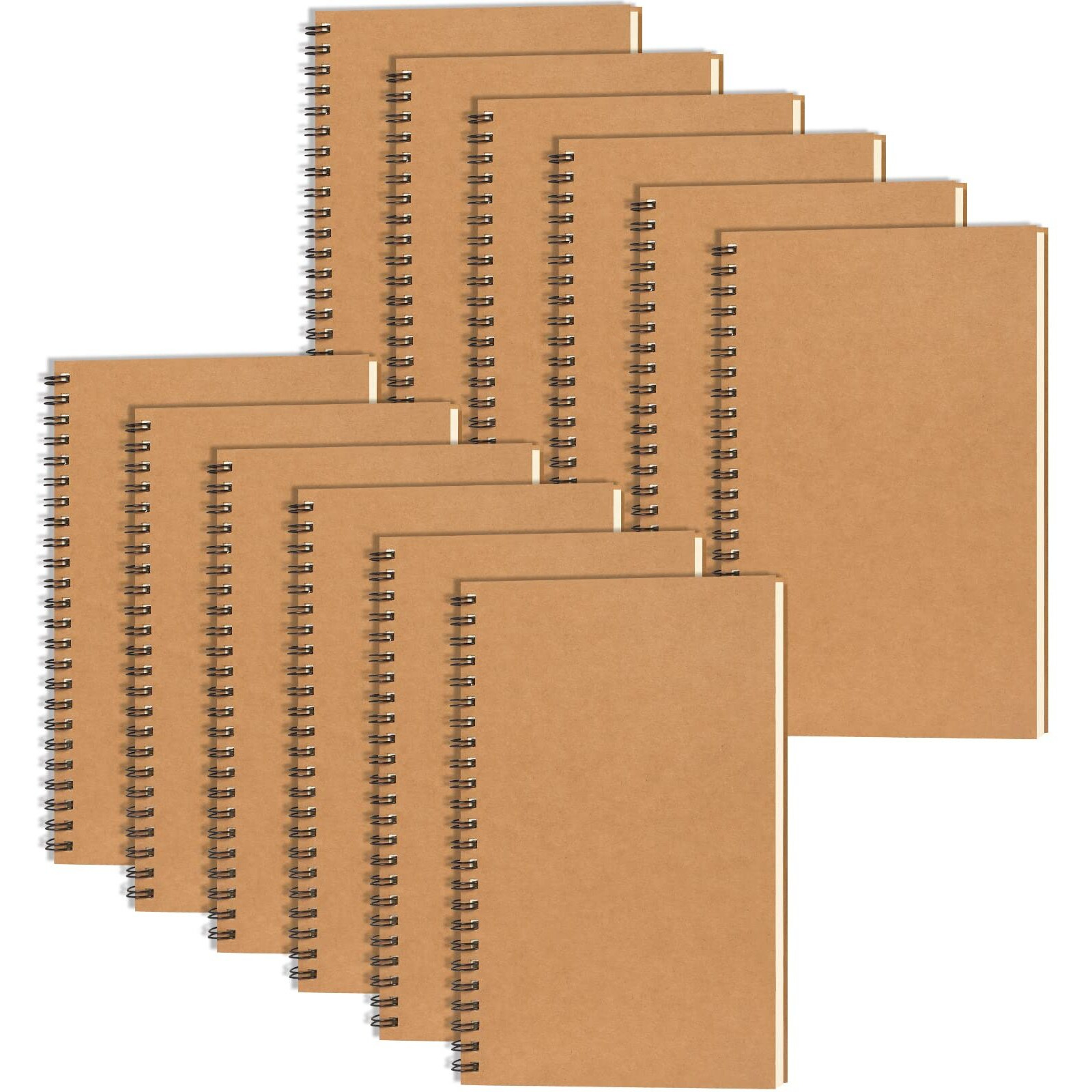 Eoout 12 Pack A5 Blank Spiral Notebooks, Sketchbooks, Unlined Journals 5.5 X 8.3In, 50 Sheets 100 Pages, Diary Sketch Books For Drawing, Art, Students, Office