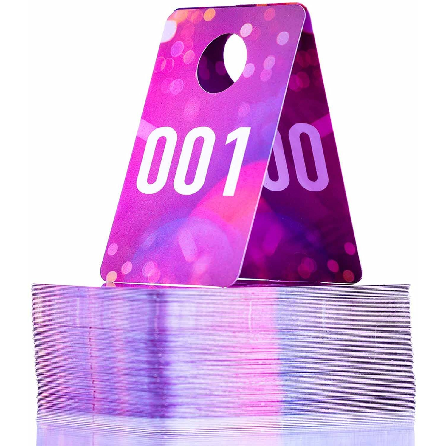 Live Plastic Number Tags Consecutive Live Number Tag,1.97X3.15 Inch (5X8Cm),Normal And Reverse Mirror Image Number Cards For Live Sales, Hanger Cards For Clothes, Reusable (1-200, Pink Spots)