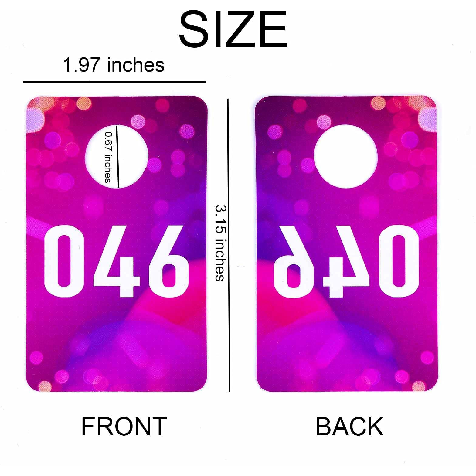 Live Plastic Number Tags Consecutive Live Number Tag,1.97X3.15 Inch (5X8Cm),Normal And Reverse Mirror Image Number Cards For Live Sales, Hanger Cards For Clothes, Reusable (1-200, Pink Spots)