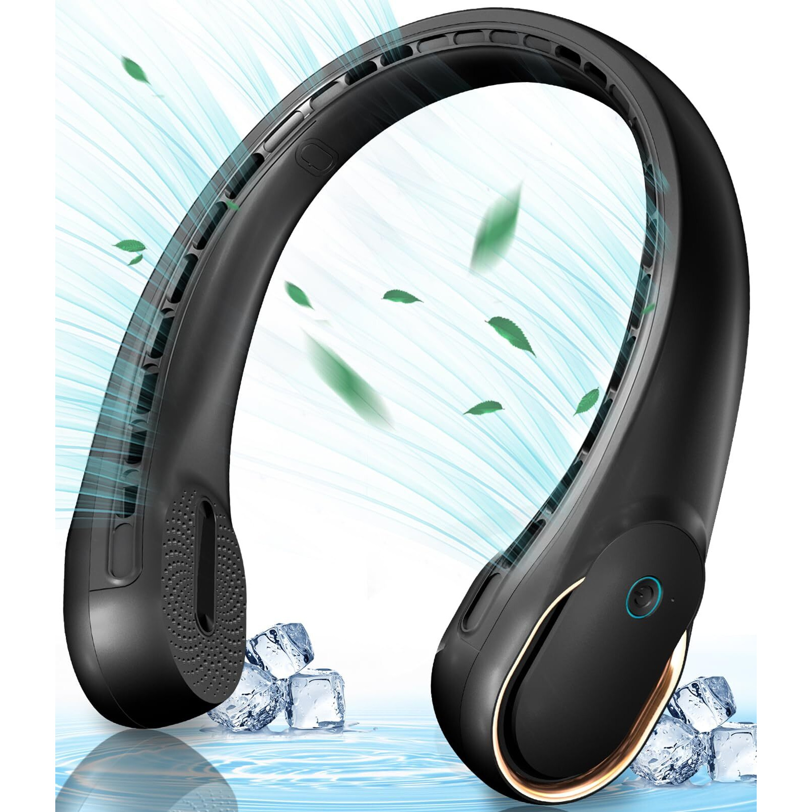 Kidee Neck Fan, Portable Bladeless Neck Fans, Upgrade 360 Airflow, Super Quiet, 3 Speeds, 4000Mah Personal Wearable Neck Fan, Upgraded Cooling Air Volume Usb Rechargeable Hands Free Fan