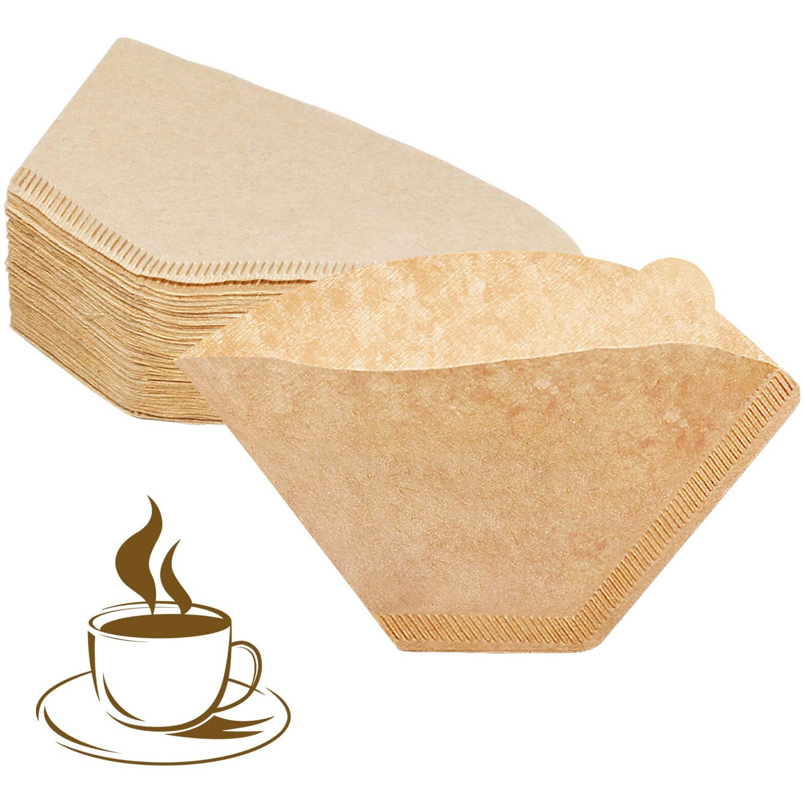 Yql 2 Cone Coffee Filter,Coffee Filters 2 Cone Paper Unbleached Disposable Coffee Filters Fit For Drip Coffee Maker(200 Count)