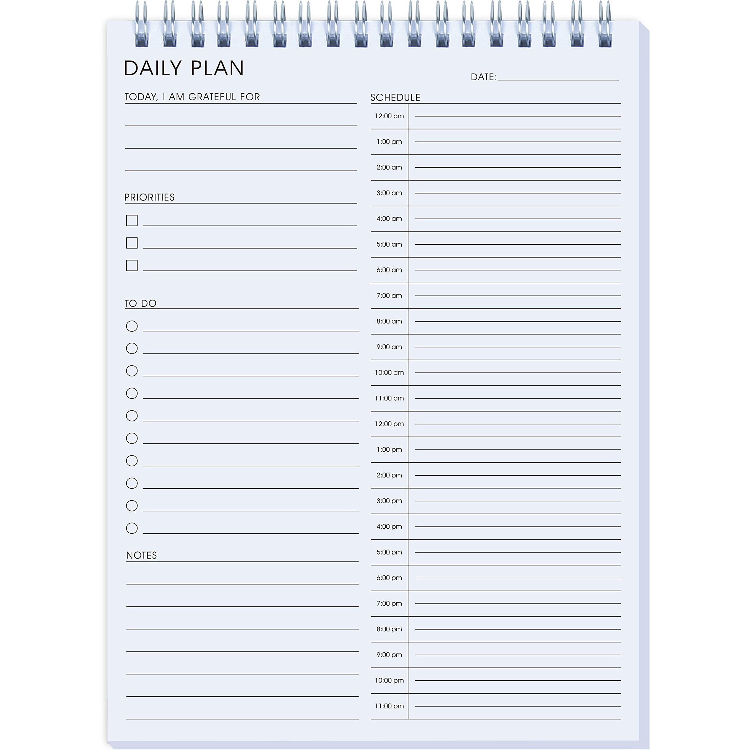 24 Hour Daily Planner - Daily To Do List For Work & Personal Life, Productivity Planner, Everyday Planner, Daily Schedule, 6.5 X 9.8