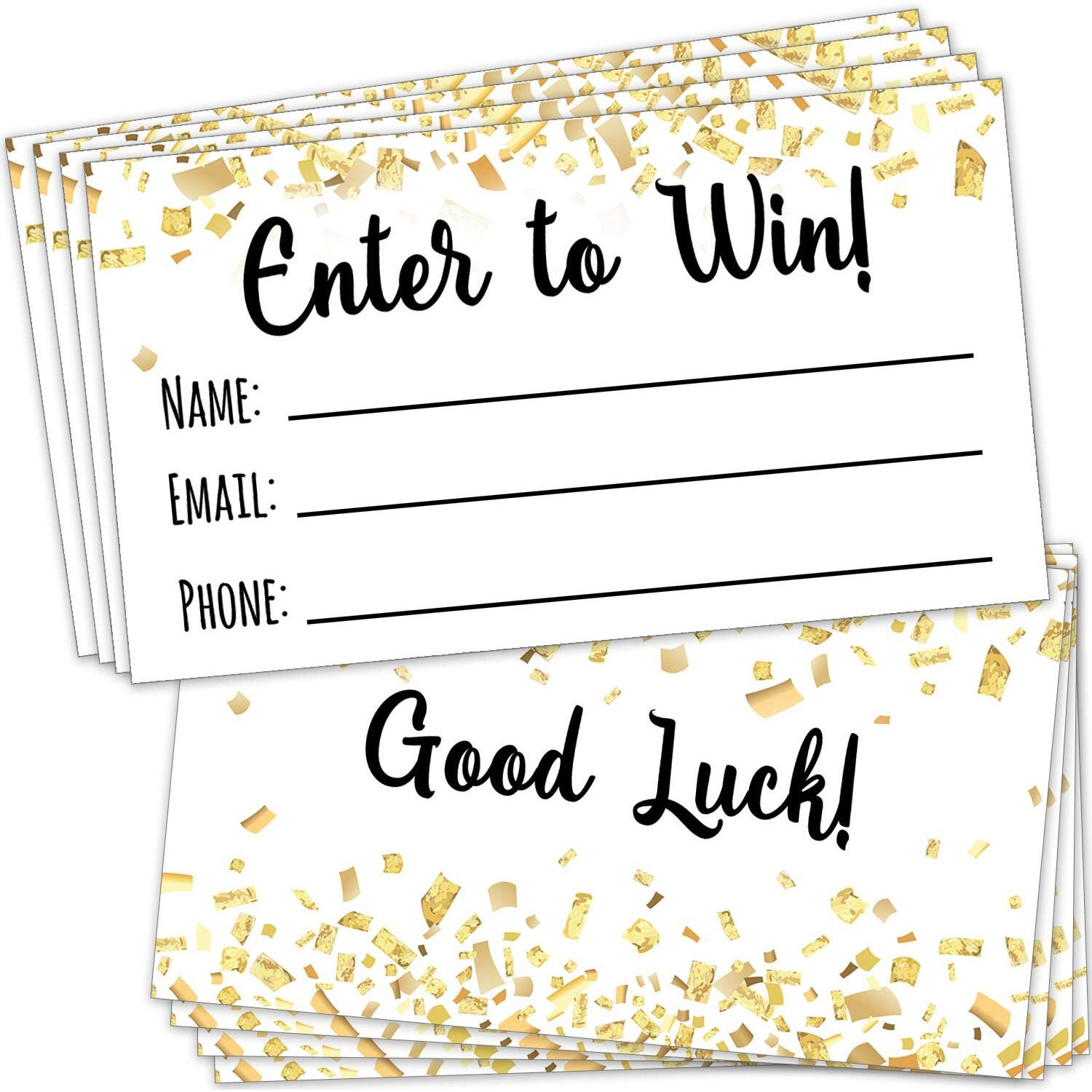 T Marie 200 Raffle Tickets 3.5X2 - Enter To Win Entry Form Cards For Contest, Raffles, Ballot Box, 50/50, Auction And More - With Space For Name, Email Address And Phone Number Fields