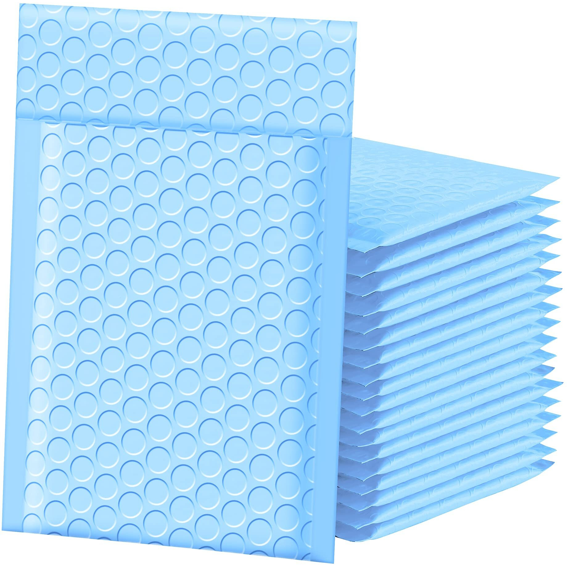 Famagic Bubble Mailers 4X8 Inch 50Pc Light Blue Shipping Bags, Chic Packaging Bags For Small Business, Colored Padded Mailing Envelopes, Opaque Matte Self Seal Bubble Poly Mailers Bulk 000