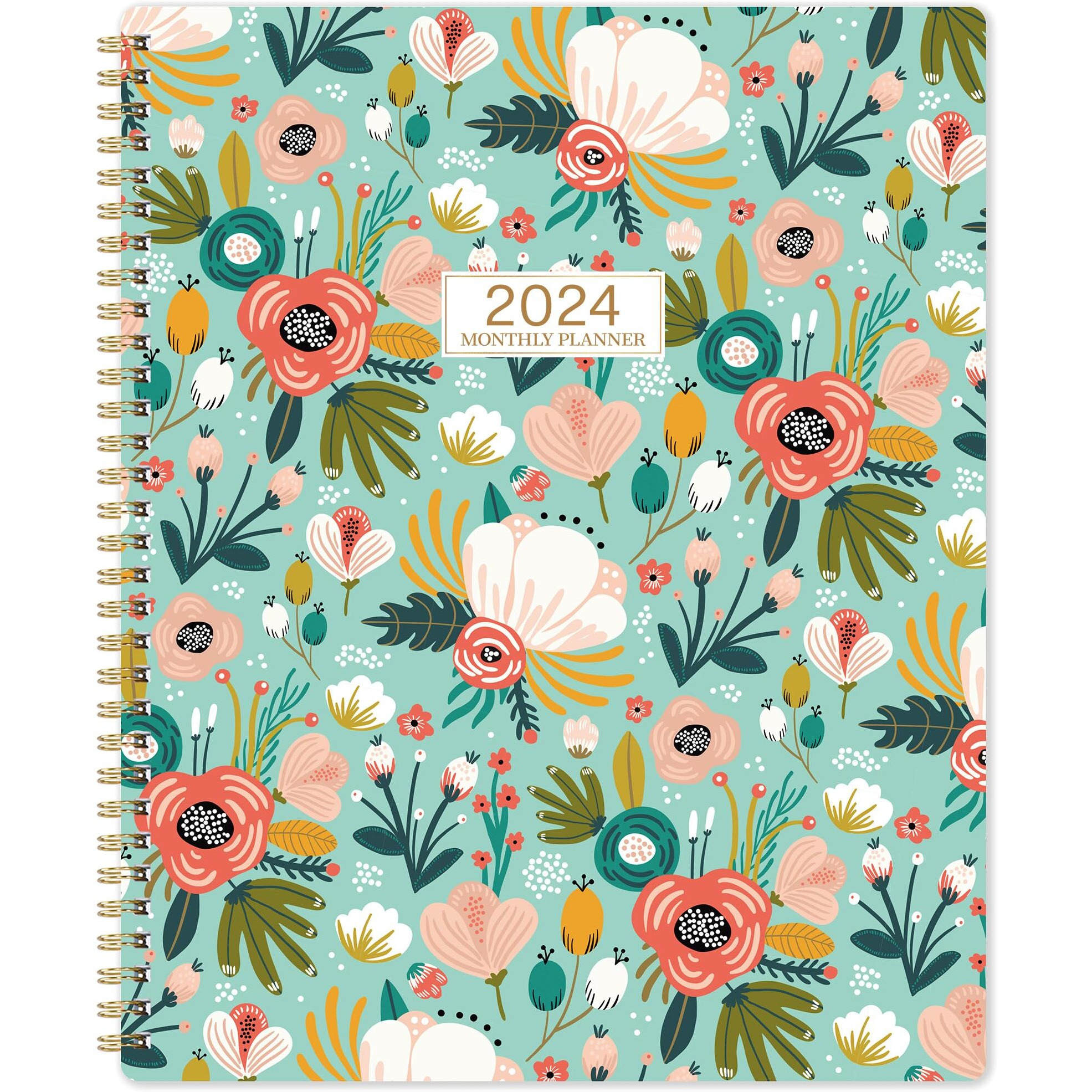 2024 Monthly Planner/Calendar - Monthly Planner 2024 From Jan. 2024 - Dec. 2024, 8.5" X 11", 2024 Calendar Monthly Planner 8 1/2 X 11 With Tabs & Pocket, Contacts And Passwords, Twin-Wire Binding, Perfect Organizer