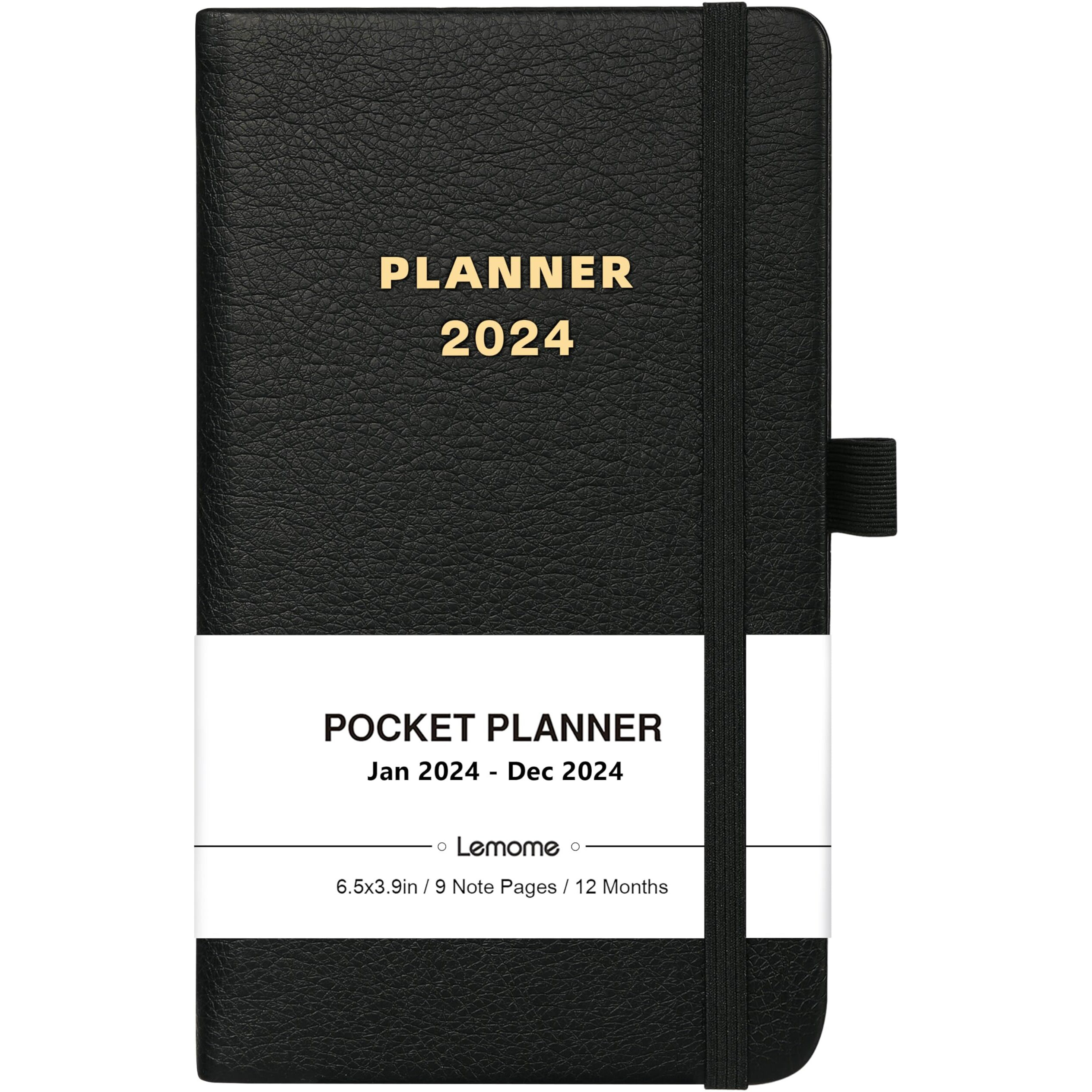 2024 Pocket Planner - Pocket Calendar 2024 For Purse, Jan. 2024 - Dec. 2024, 12 Months Weekly Monthly Pocket Planner With Pocket, Elastic Closure, Note Pages, Printed Monthly Tabs, Pen Holder, 6.4'' X 3.8''