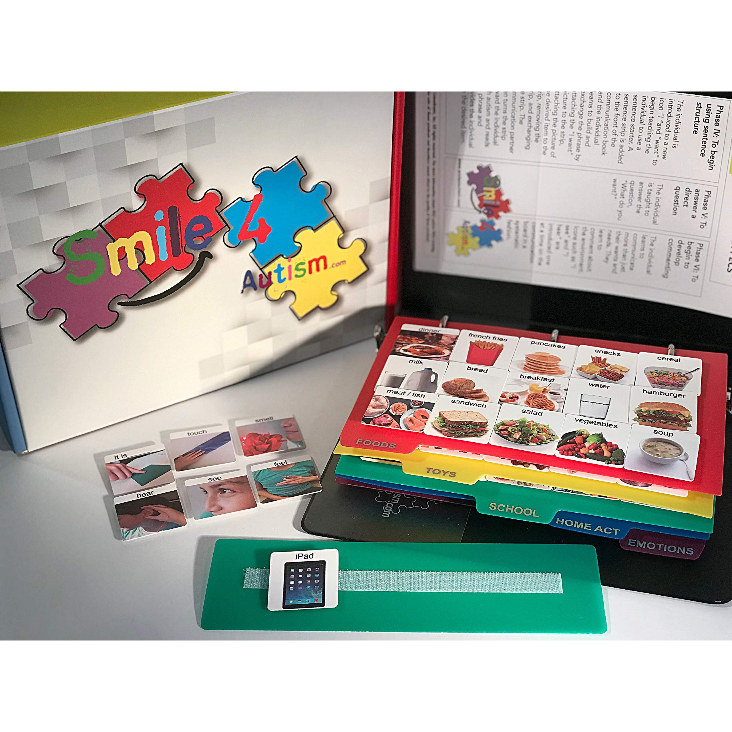 Smile4Autism Visual Communication Book,162 Asd Plastic Photo Cards Autism Language Vocabulary, Speech Articulation Therapy, Adhd & Aprexia Learning