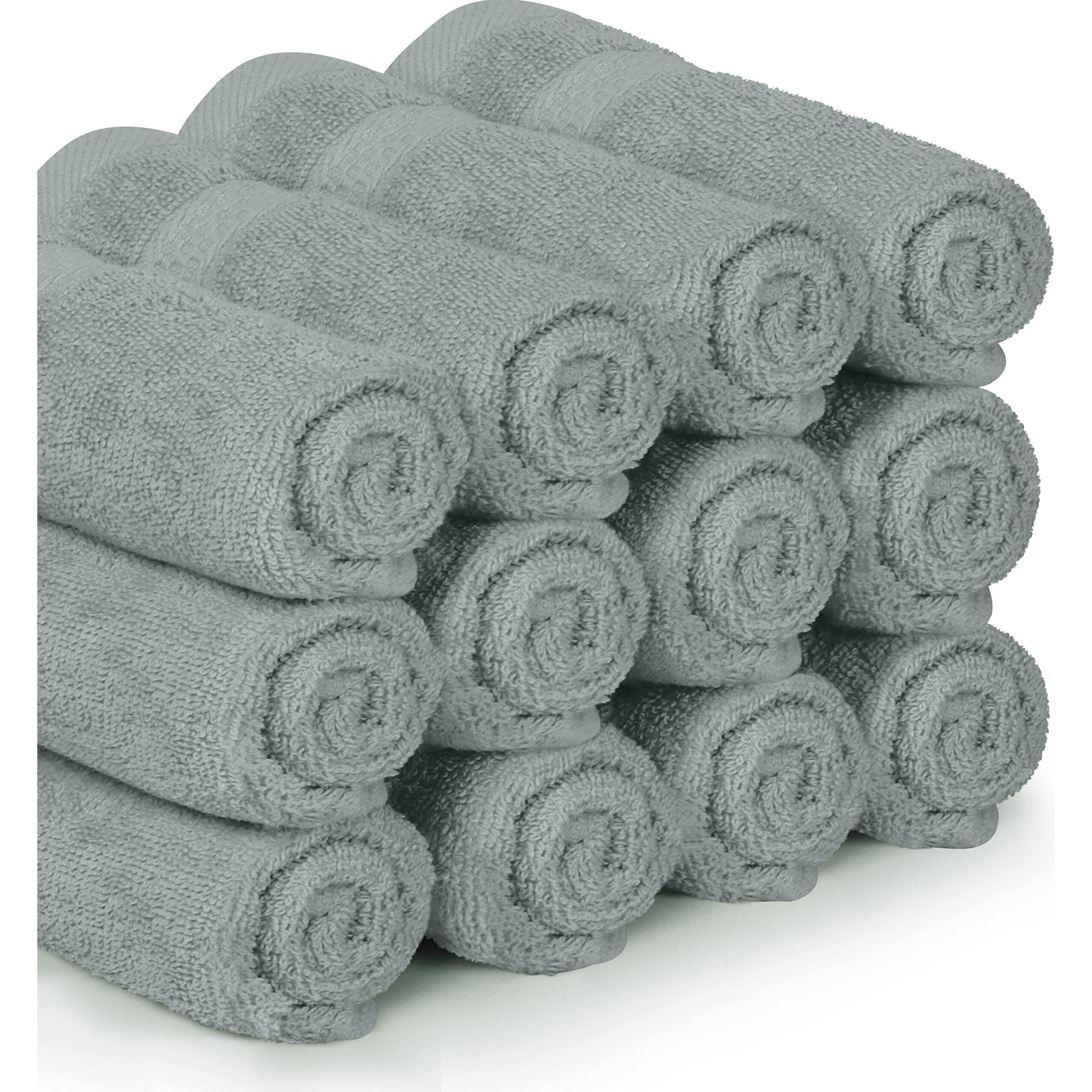 Utopia Towels [12 Pack Premium Wash Cloths Set (12 X 12 Inches) 100% Cotton Ring Spun, Highly Absorbent And Soft Feel Essential Washcloths For Bathroom, Spa, Gym, And Face Towel (Cool Grey)