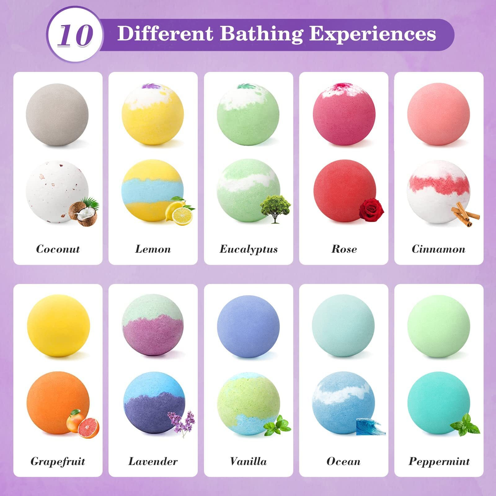 Calmnfiz 20Pcs Bath Bombs For Women Presents Set Natural Wonderful Fizz Effect Bath Bomb With Shea Butter & Essential Oils, Bubble Bath Mothers Day Presents For Mom, Wife, Girlfriend,Fathers Day Gift