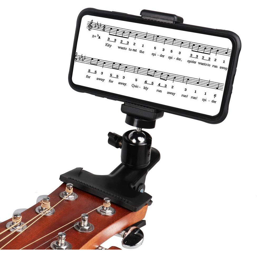 Mr.Power Guitar Bass Head Phone Holder Live Broadcast Bracket Clip Compatible With Iphone, Compatible With Samsung Smart Phones (Guitar Head Phone Holder)