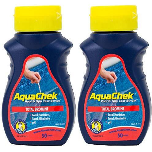 Aquachek 2 Red Swimming Pool Spa Test Kit Strips Bromine Ph Alkalinity 50 Pack