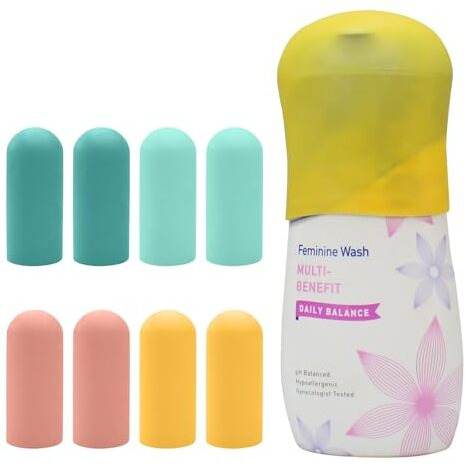 Tranomos 8 Pack Silicone Bottle Covers, Travel Essentials For Women Men, Travel Size Toiletries, Cruise Ship Essentials, Accessories Luggage, Travel Must Haves, Elastic Sleeves For Leak Proofing