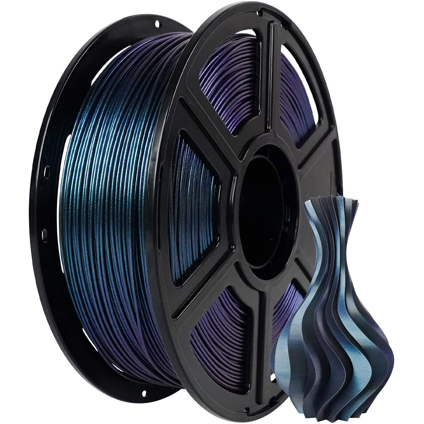 Flashforge 3D Printer Filament Color Changeable Pla Filament 1.75Mm, Different Color By Light, Perfectly Hide The Layer Line, 1Kg (2.2Lbs) Spool-Dimensional Accuracy +/- 0.02Mm (Burnt Titanium, Pla)